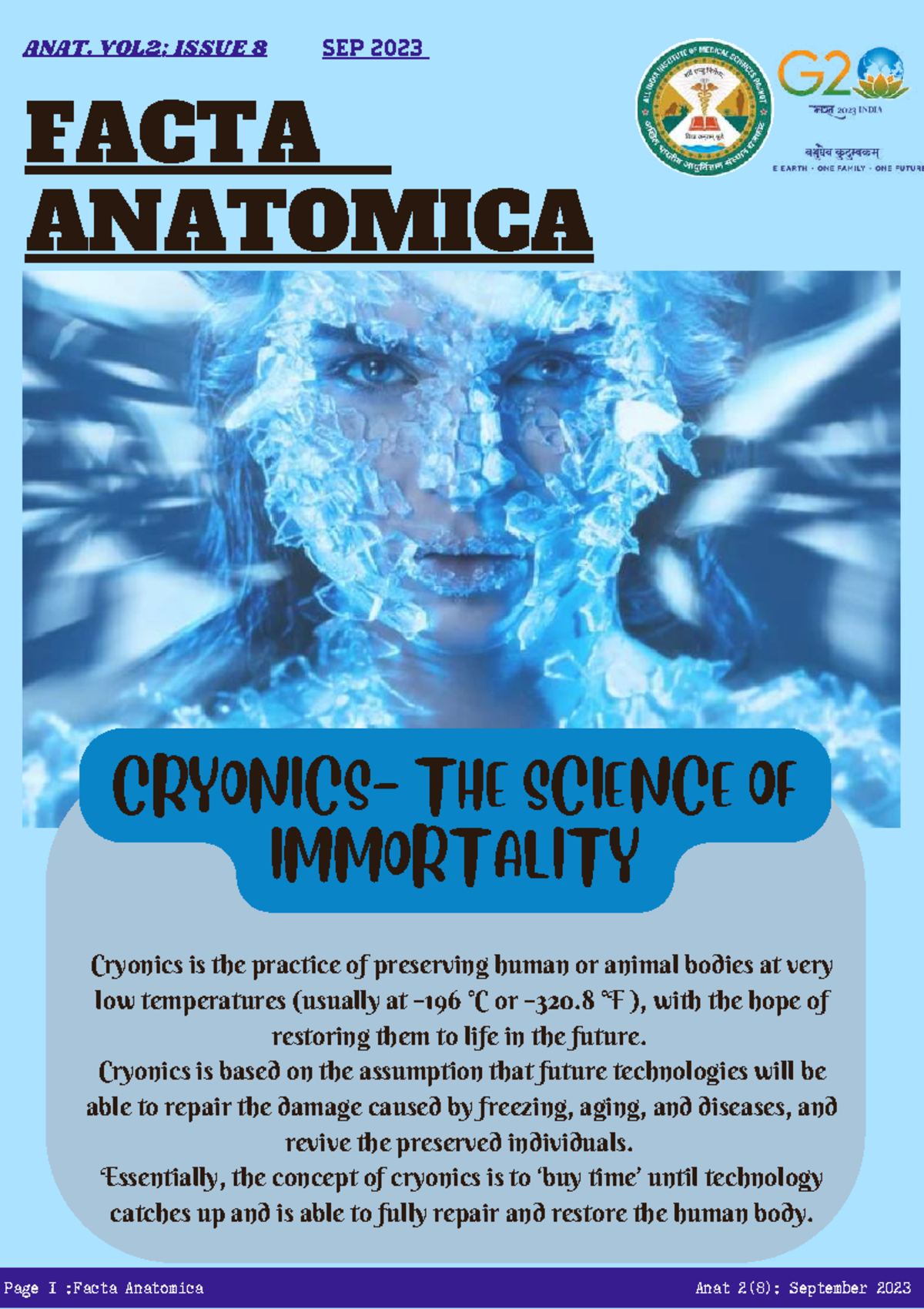 Cryonics compressed - Cs notes - FACTA ANATOMICA CRYONICS- THE SCIENCE ...