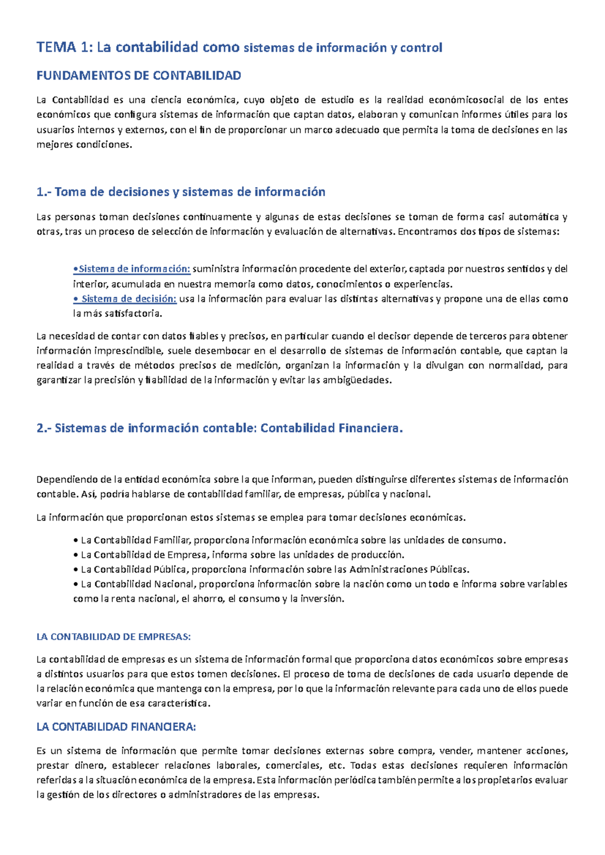 Tema 1- La contabilidad como sistemas de información y control - TEMA 1 ...