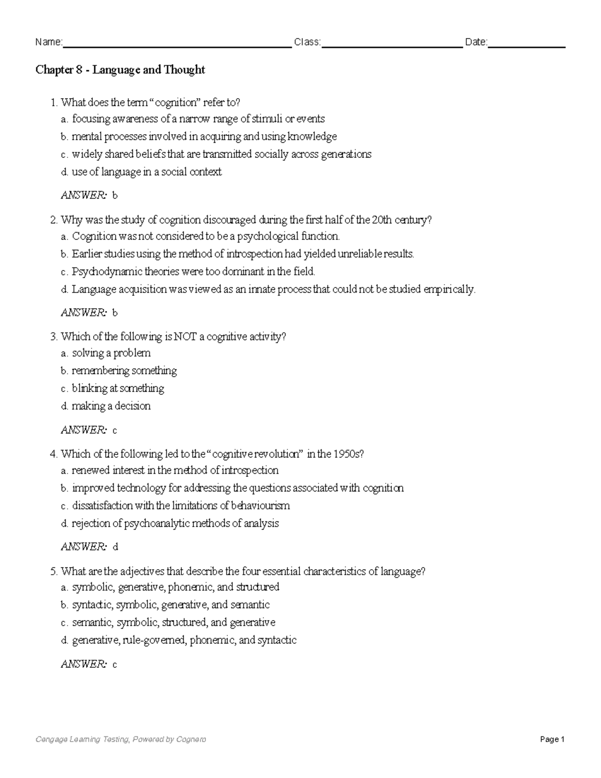 8 2018, questions and answers - Name: Class: Date: Chapter 8 - Language ...