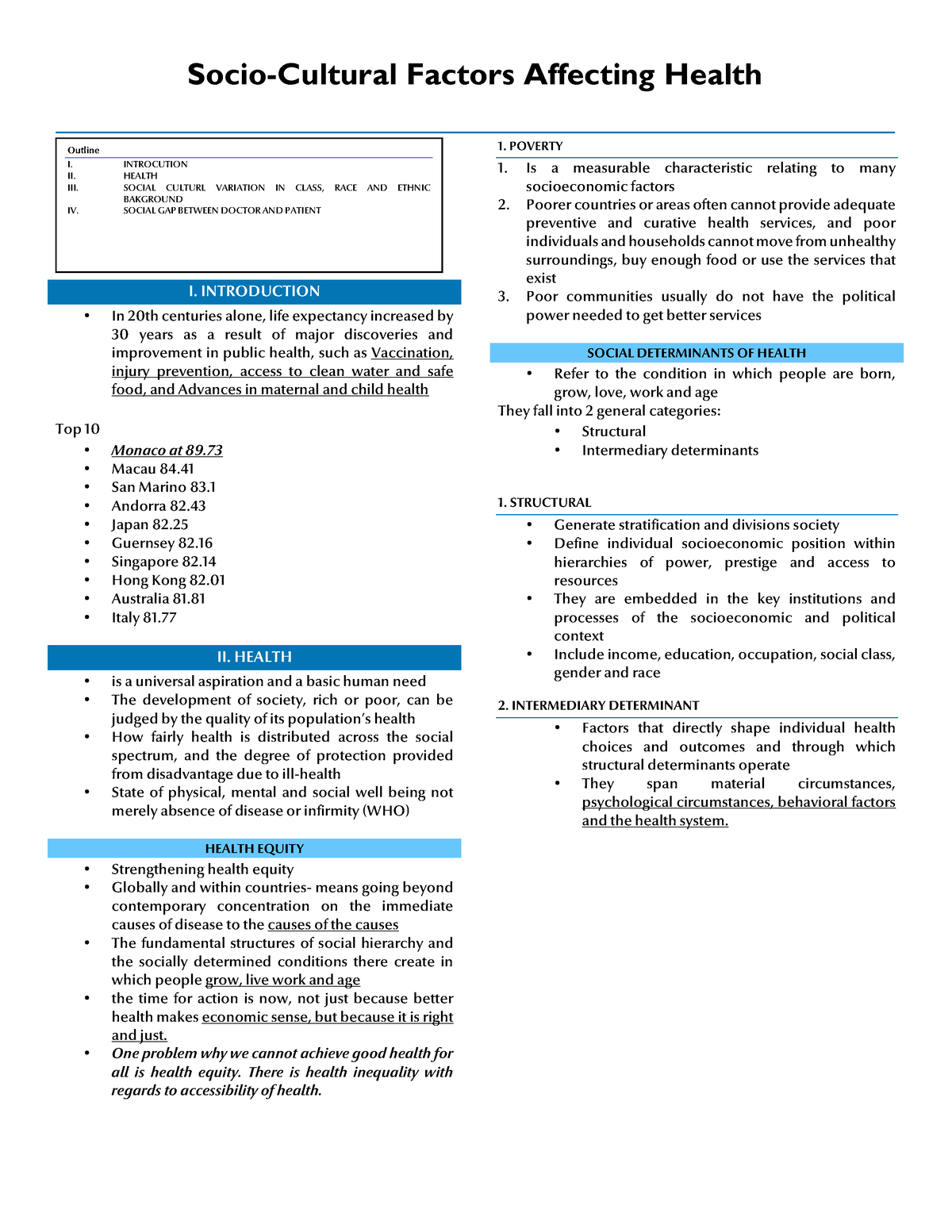 Socio Cultural Factors Affecting Mental Health