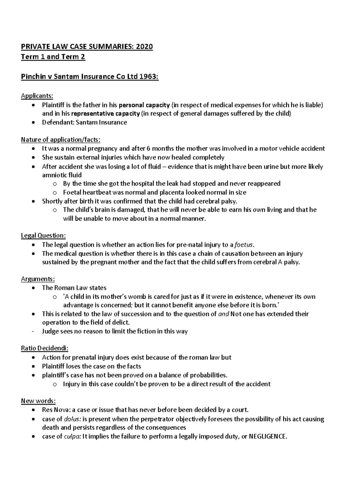 Case Summaries For Law Students