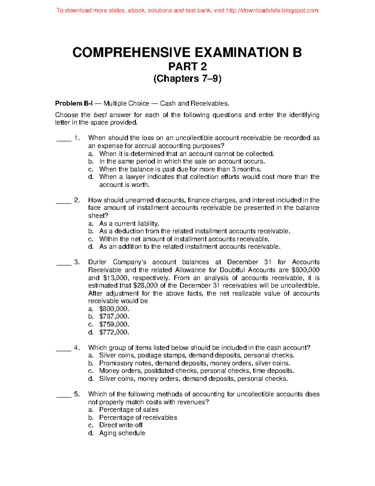 sample comprehensive exam questions educational management