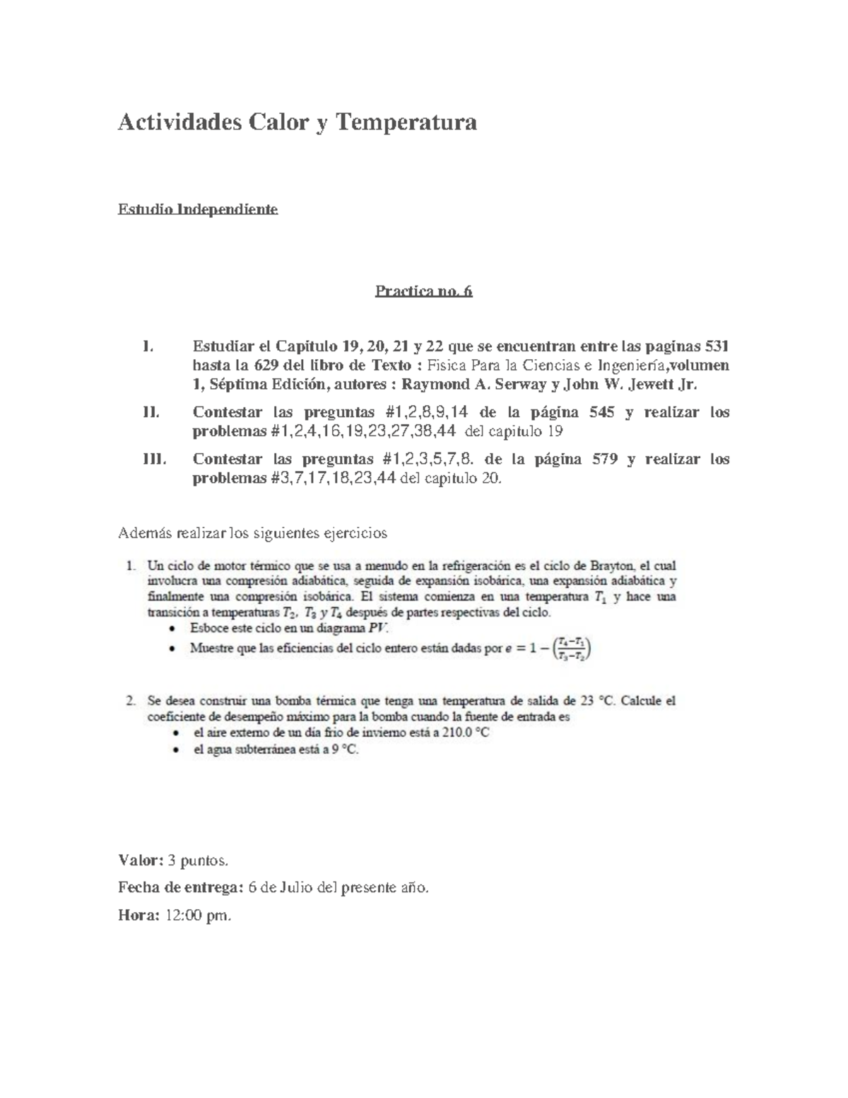 Practica No. 7 - Práctica 7 Física Mecánica - Actividades Calor Y ...