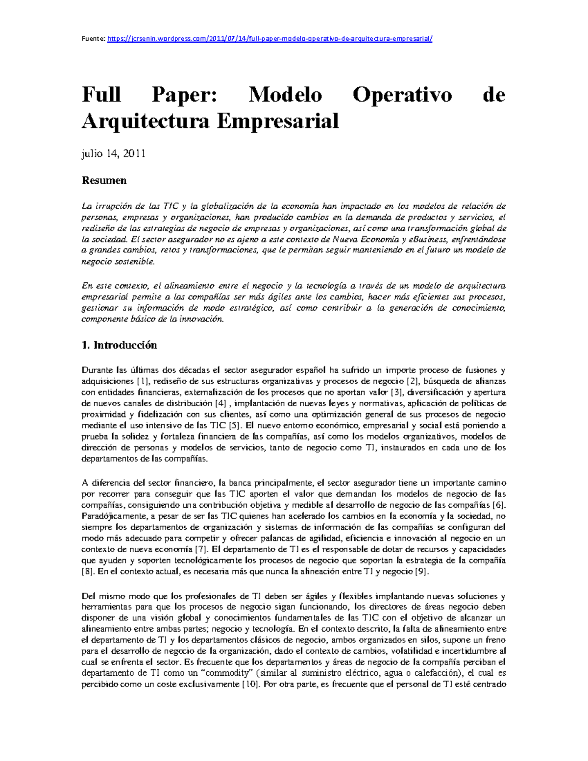Full Paper Modelo Operativo de Arquitect - Full Paper: Modelo Operativo ...