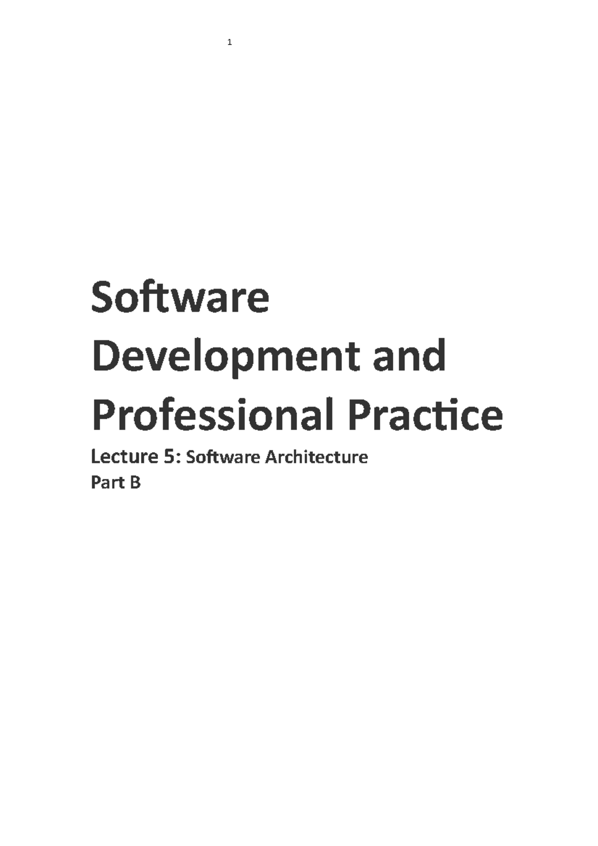 Software Development Lec 5 - B - Software Development and Professional ...
