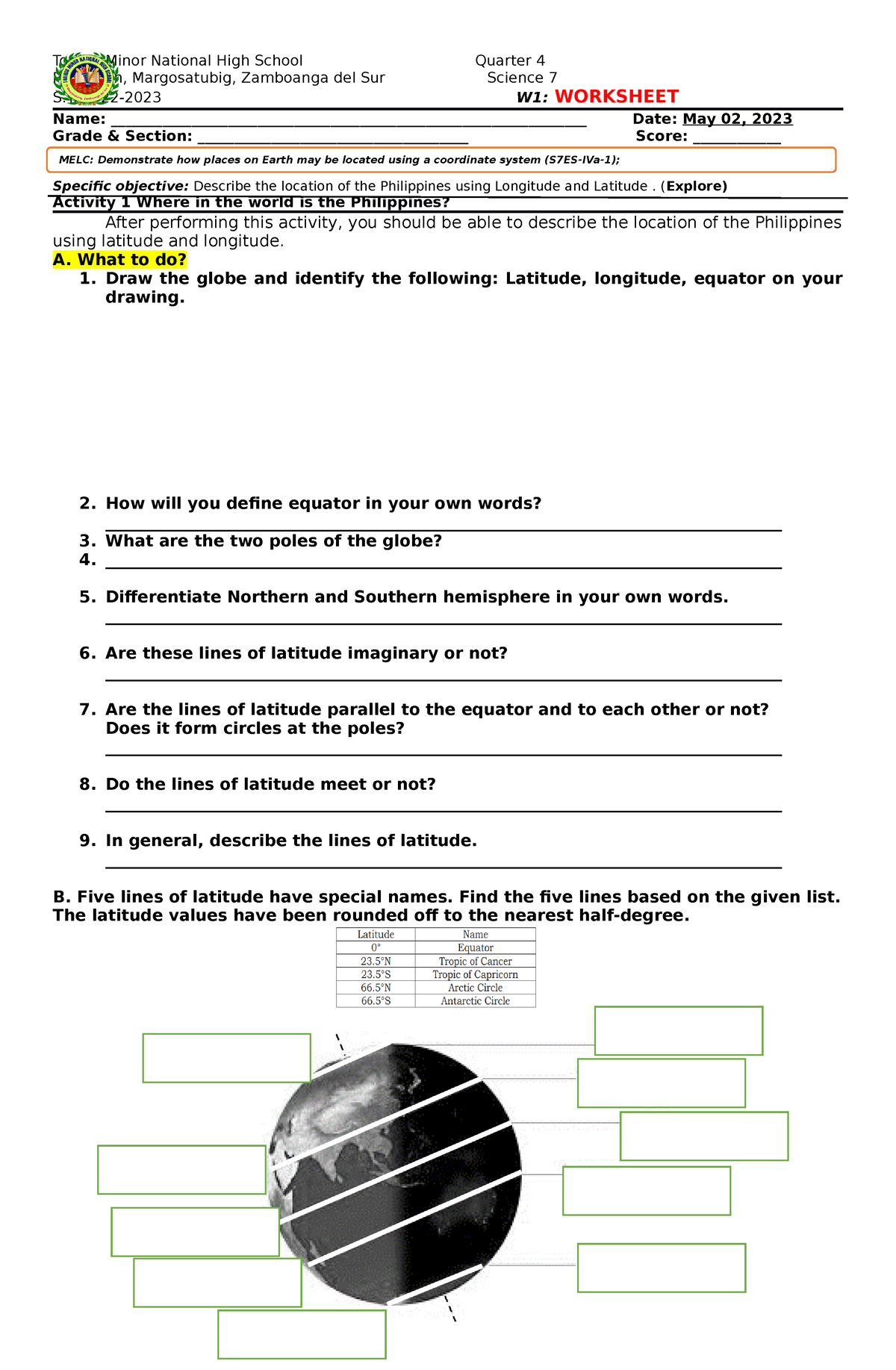 E Xplore sci7 q4-worksheet 05-02-2023 - Toribio Minor National High ...