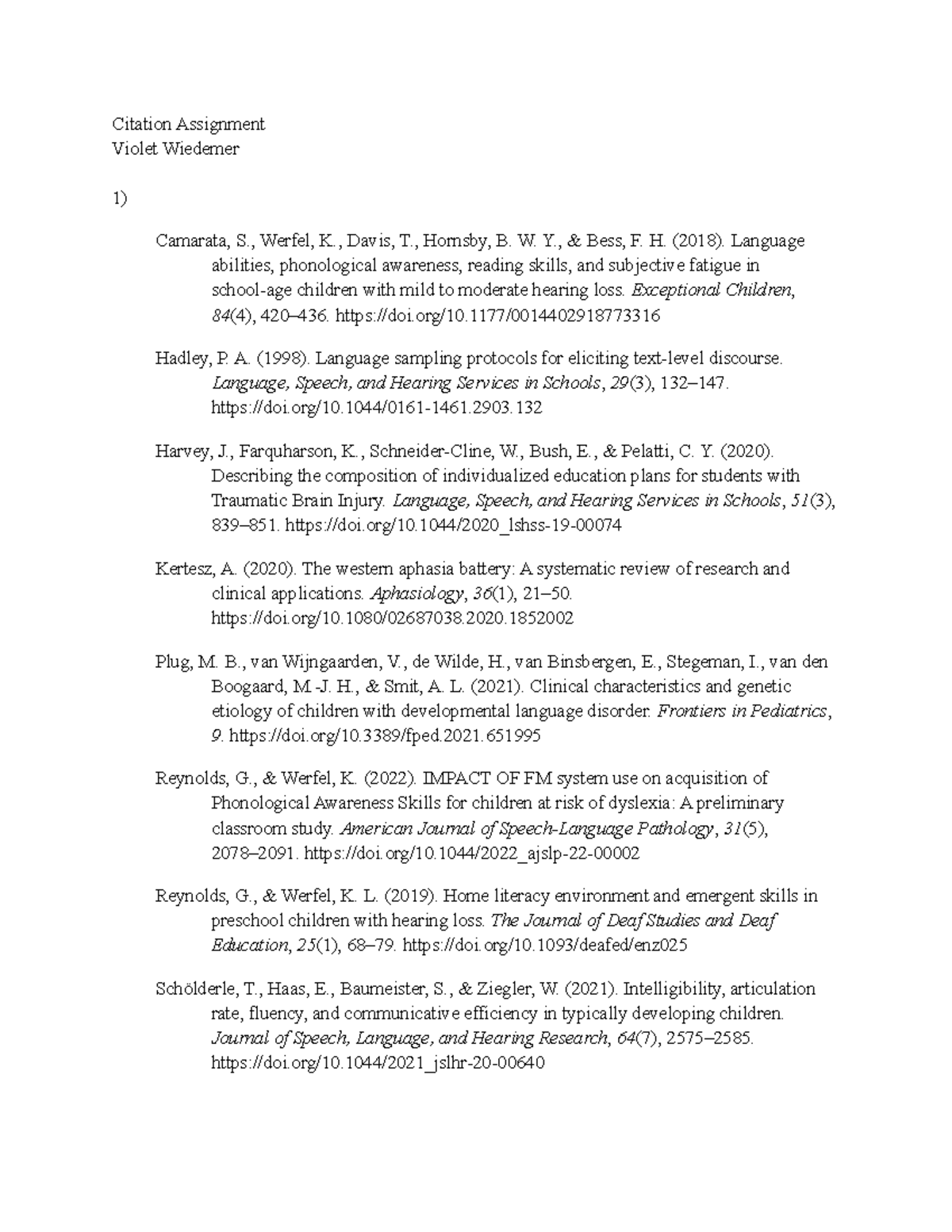 SPE 70 Citation Assignment - Citation Assignment Violet Wiedemer ...