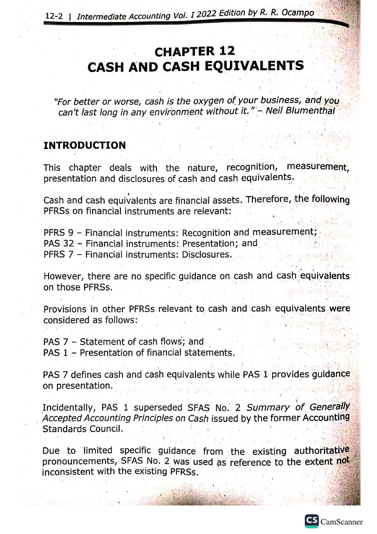 Cash And Cash Equivalents - Science In Management Accounting - Studocu