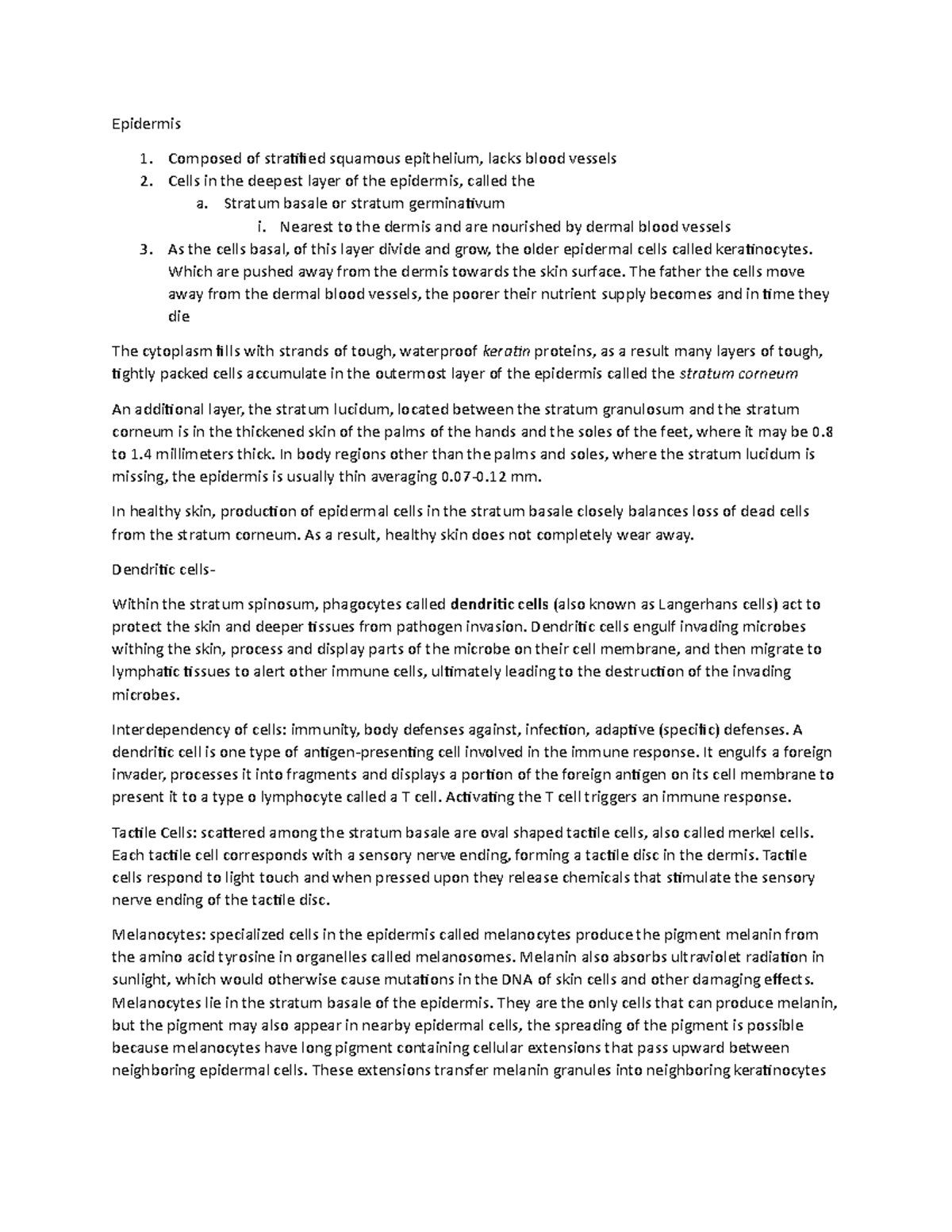 chapter 5 covered anatomy - Epidermis Composed of stratified squamous ...