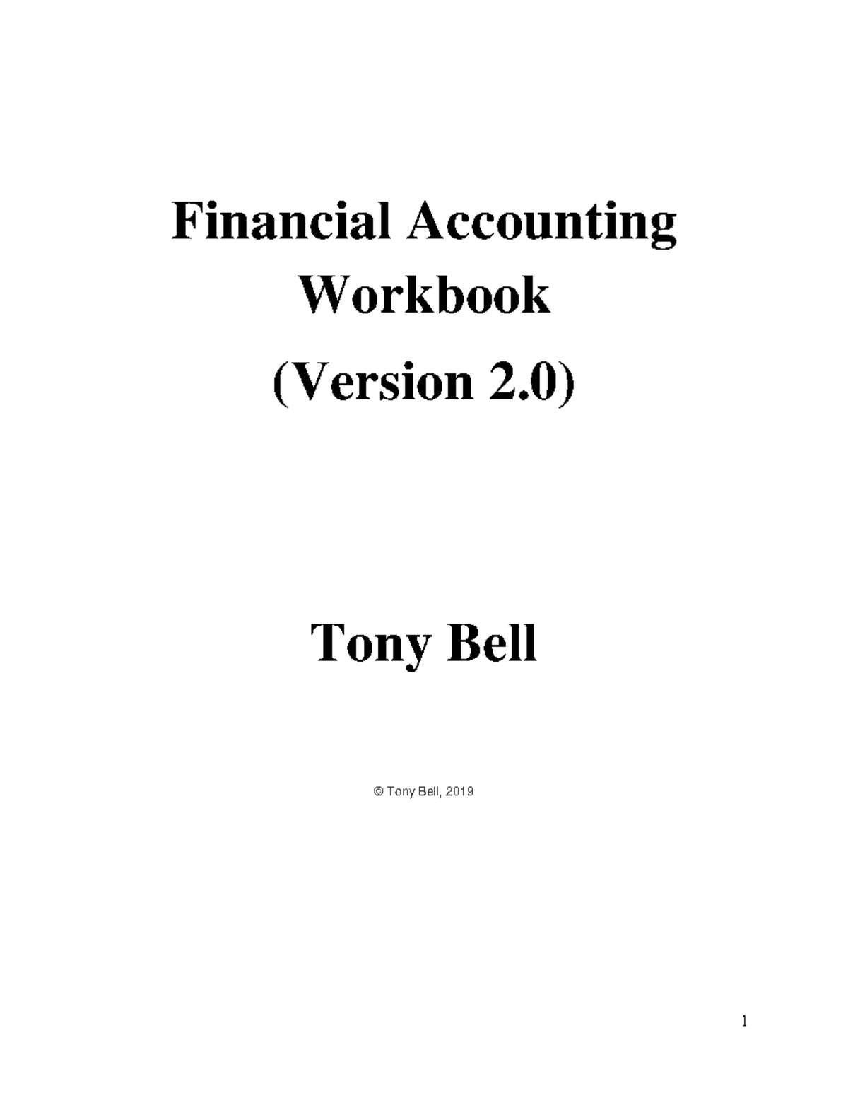 Fa workbook version 2 Financial Accounting Workbook (Version 2) Tony