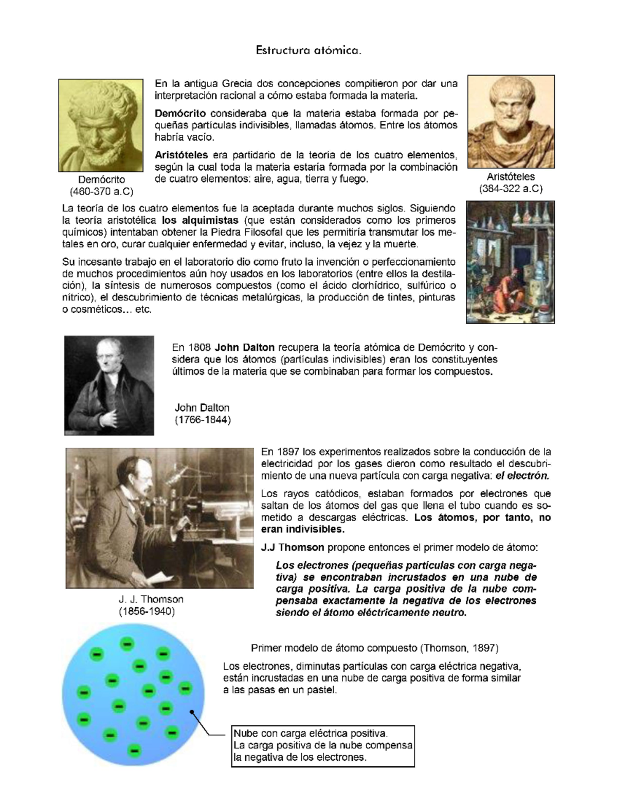 Estructura atomica - En la antigua Grecia dos concepciones compitieron ...