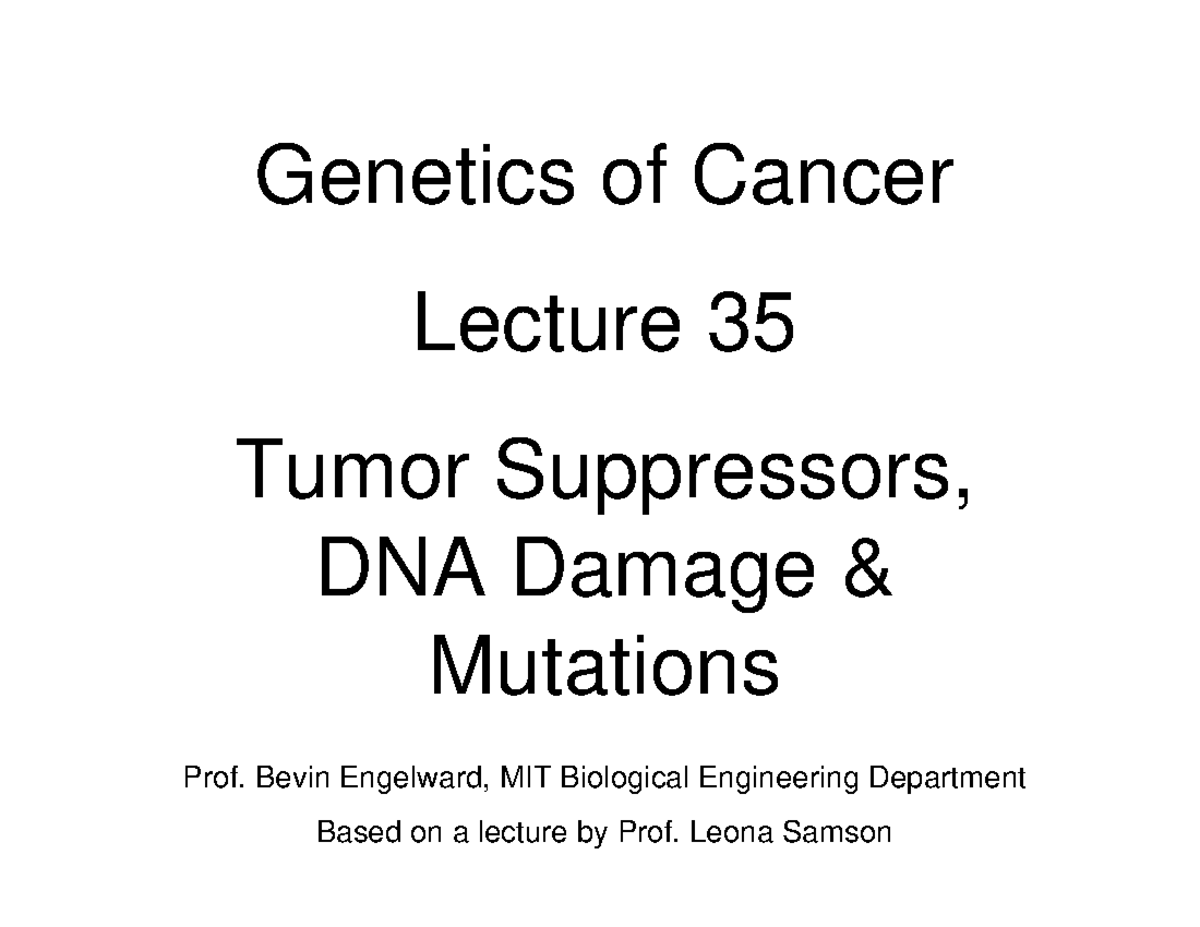 Cancer III 7032005 Lecture 33Bevin Handoutfinal 1pp of