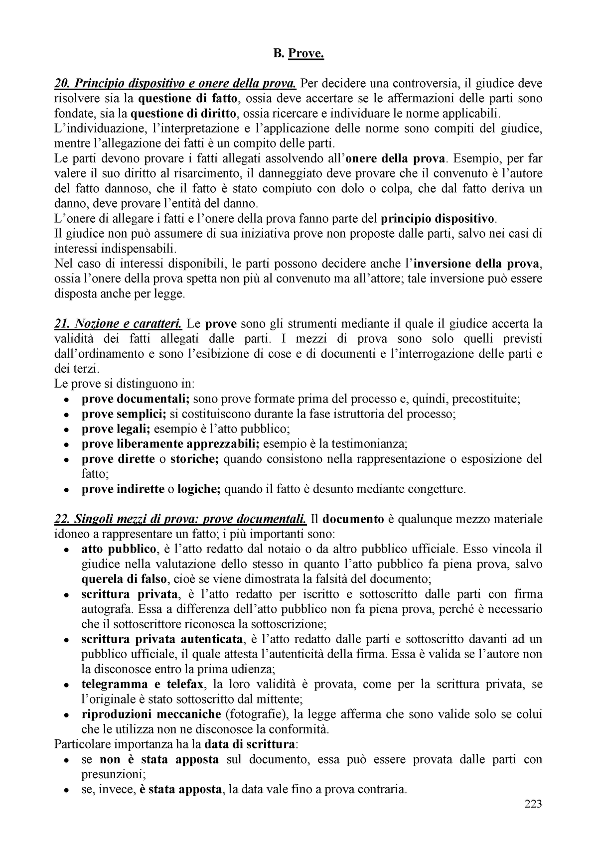 26- Prove - B. Prove. 20. Principio Dispositivo E Onere Della Prova ...