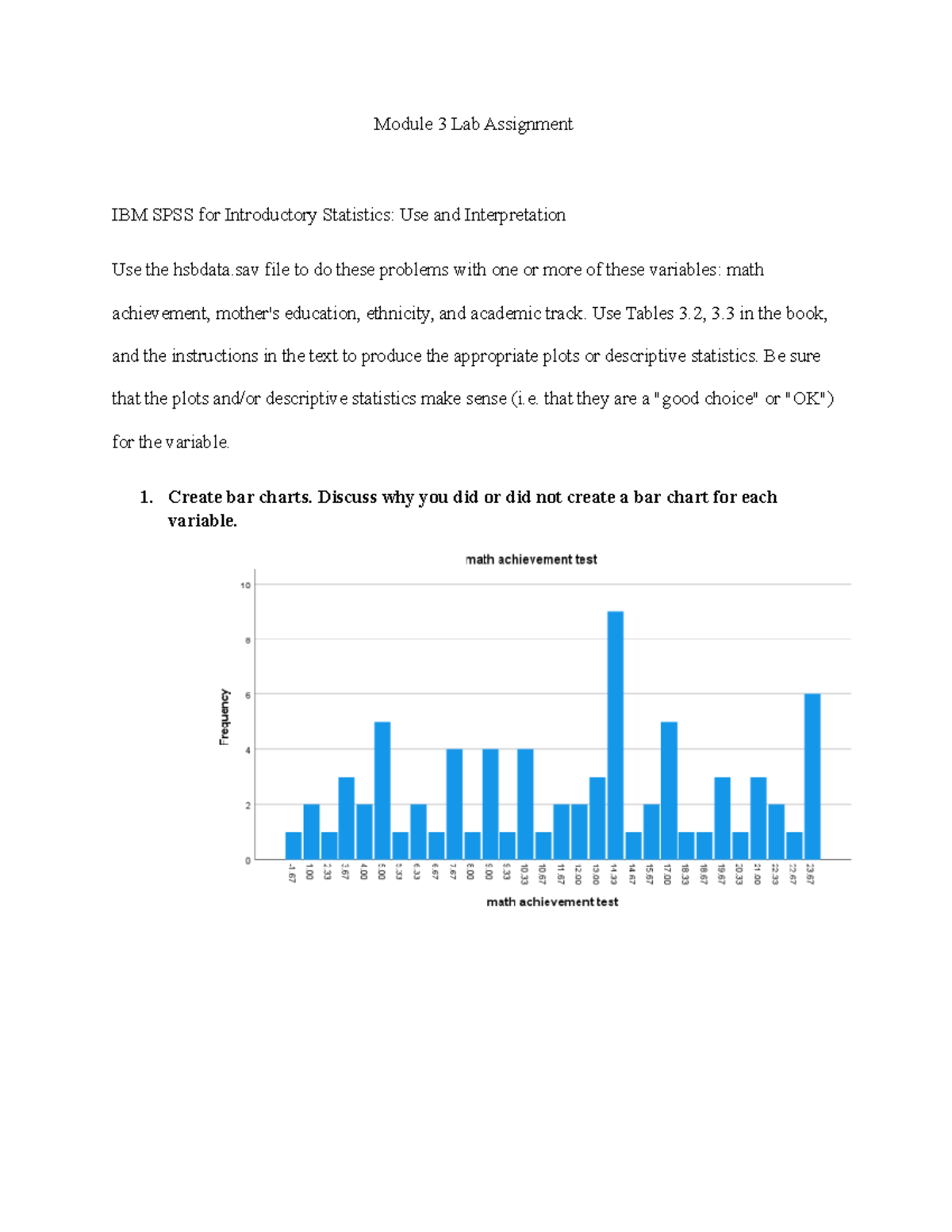 Module 3 Assignment - n/a - Module 3 Lab Assignment IBM SPSS for ...