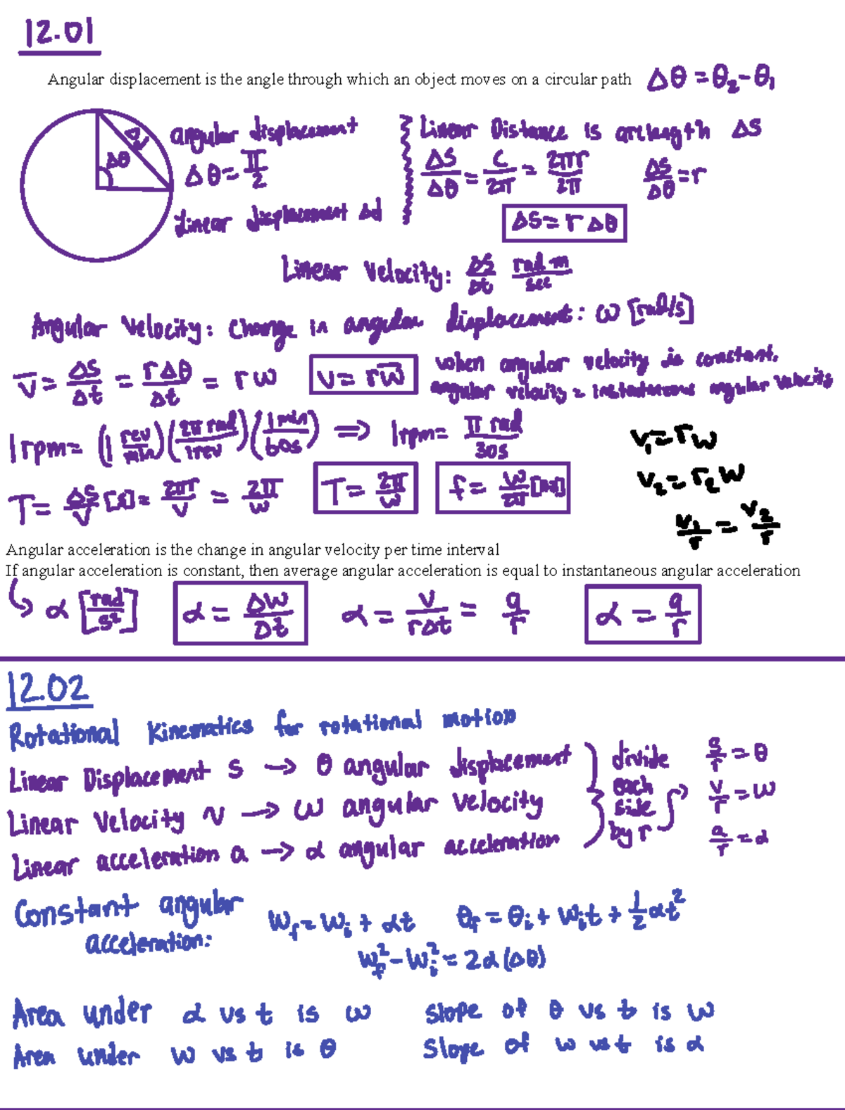 Rotational kinematic - 12. 00 108 anger Edisplacement Linear Distance ...
