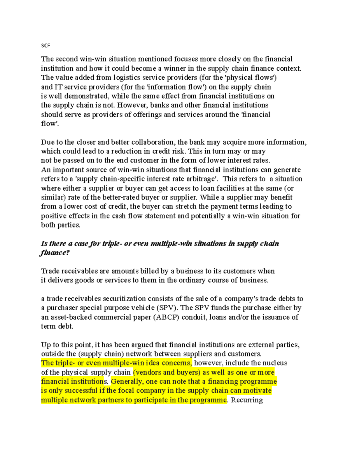 Purchasing and supply chain management summaries Purchasing & Supply