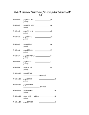 CS441 Discrete Structures HW Problems - Studocu