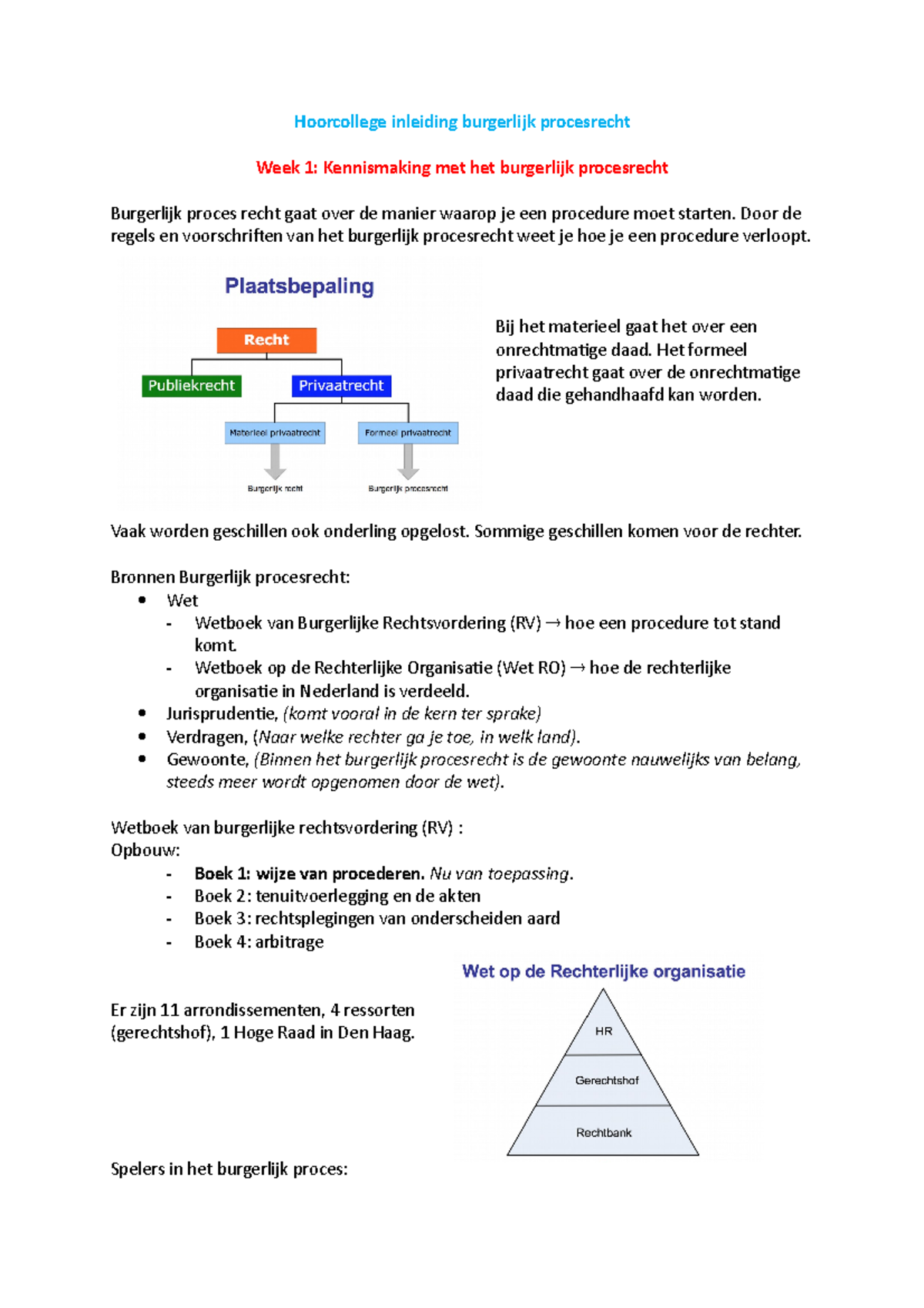 Hoorcollege Inleiding Burgerlijk Procesrecht - Door De Regels En ...