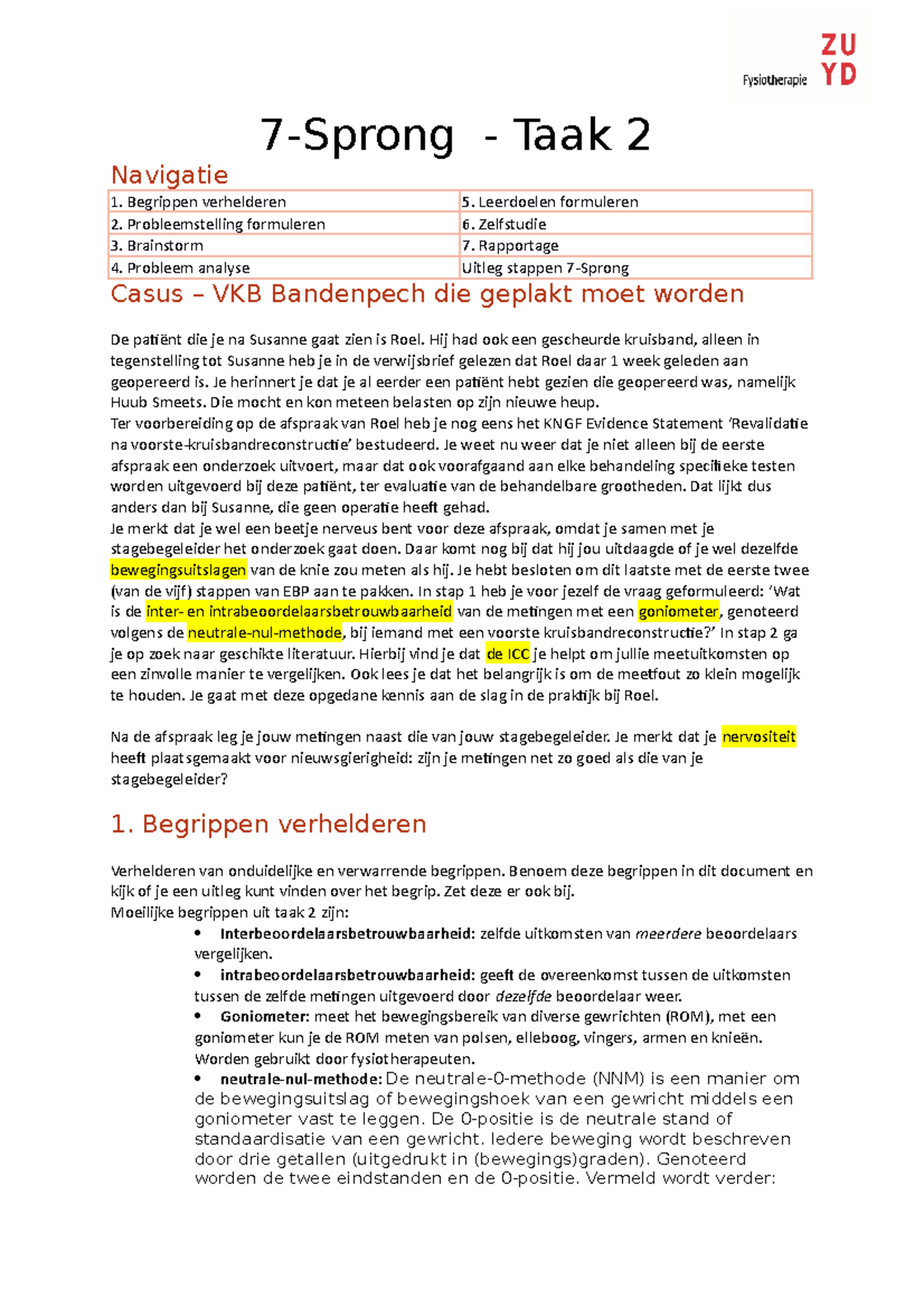 7 Sprong Document Taak 2 Blok 2 VKB Reconstructie - 7-Sprong - Taak 2 ...