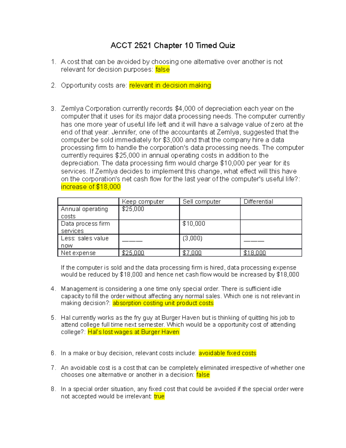 ACCT 2521 Chapter 10 Timed Quiz - ACCT 2521 Chapter 10 Timed Quiz 1. A ...