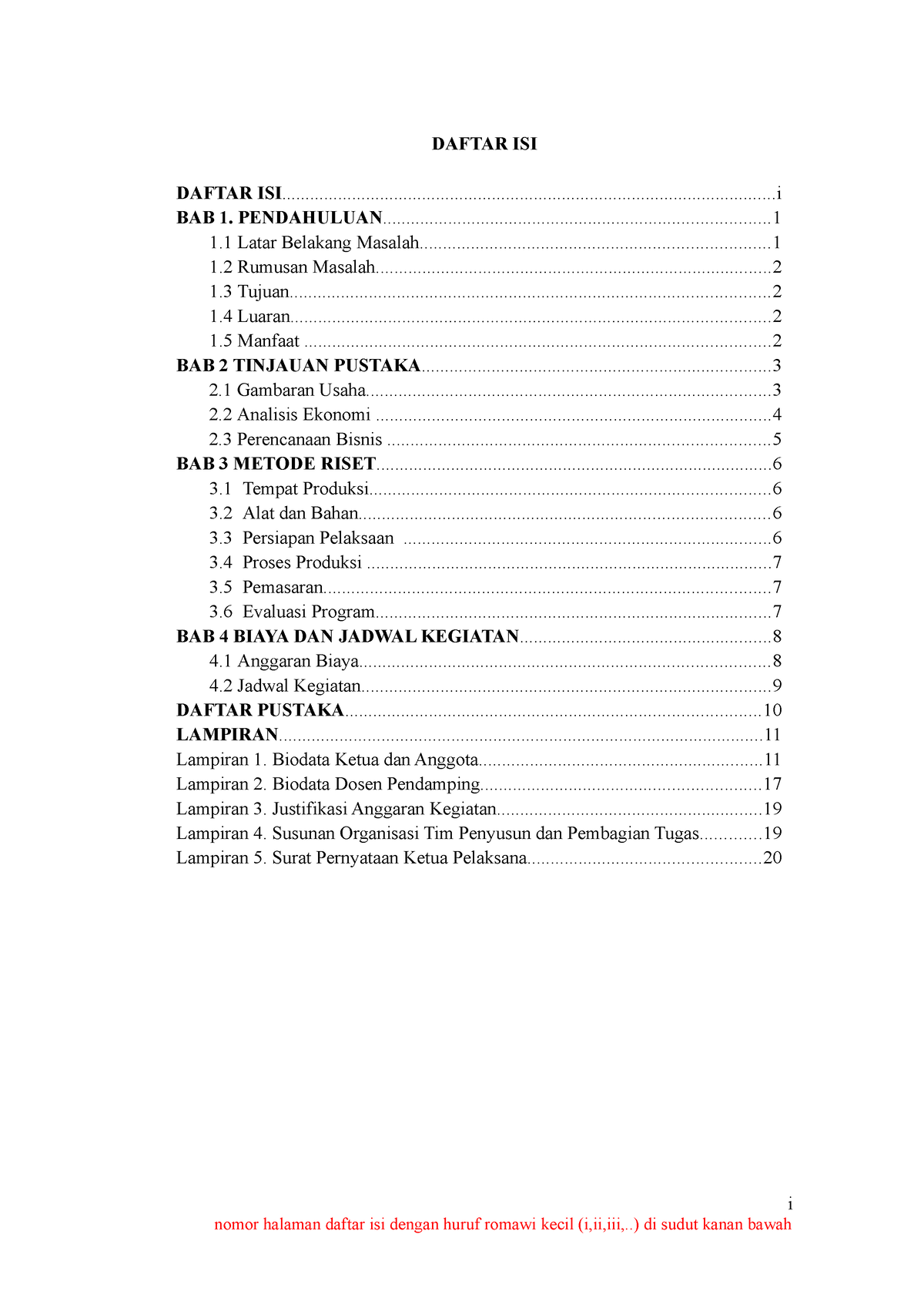 UMS-Template PKM-K Tahun 2023 (namaketua Namapt PKM-K) - DAFTAR ISI I ...