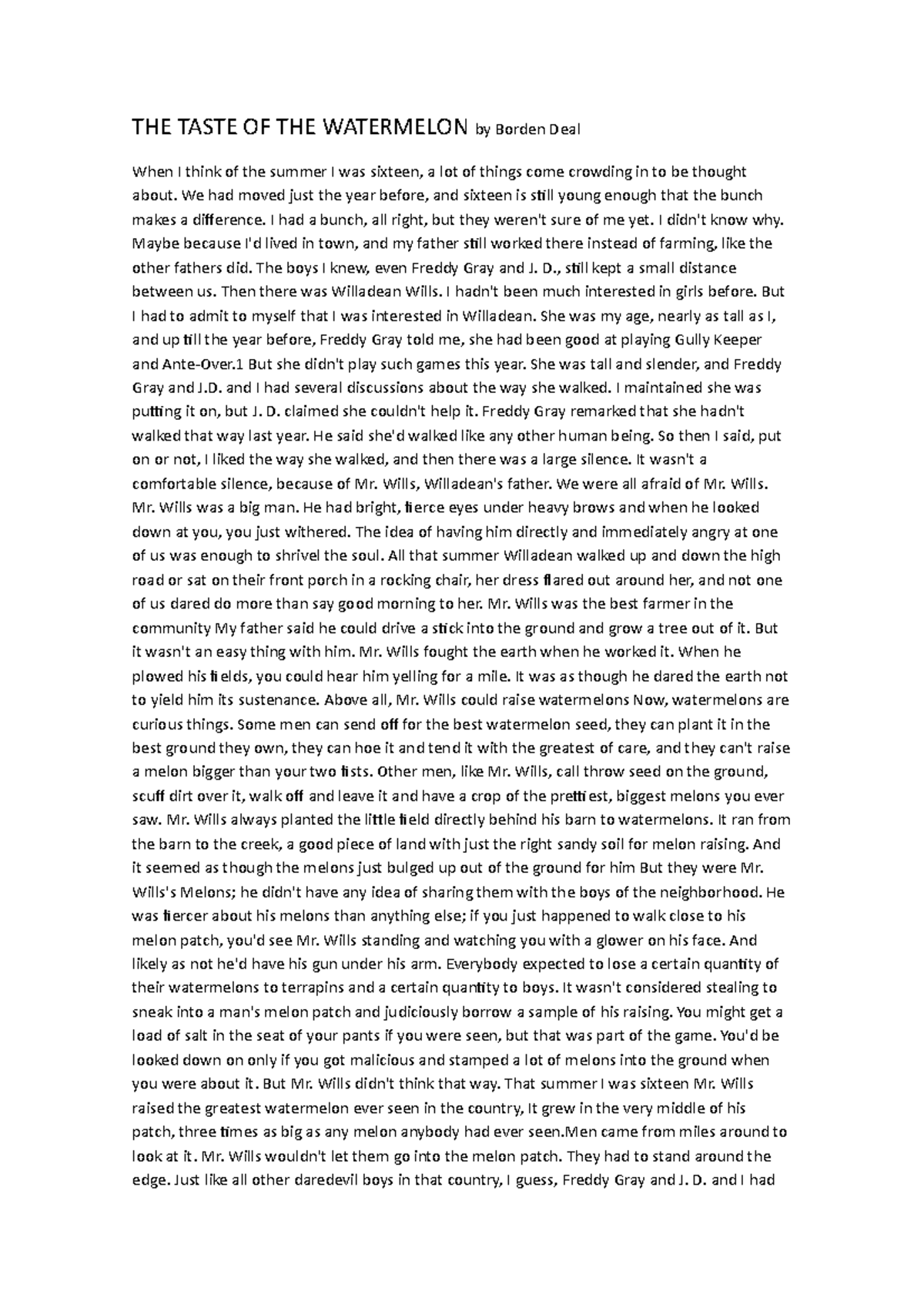 The taste of melon by borden deal essay 07 picture