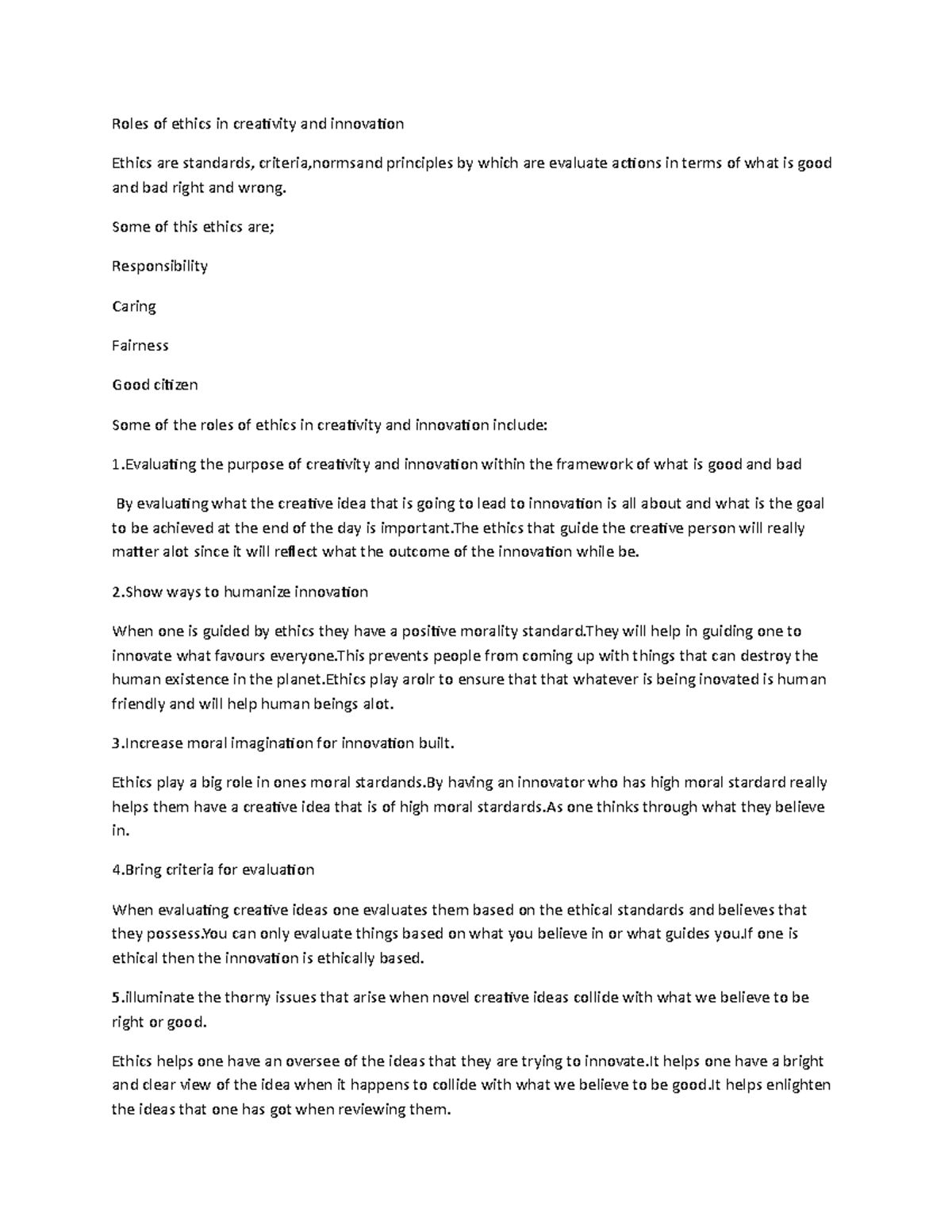 Roles Of Ethics WPS Office Roles Of Ethics In Creativity And