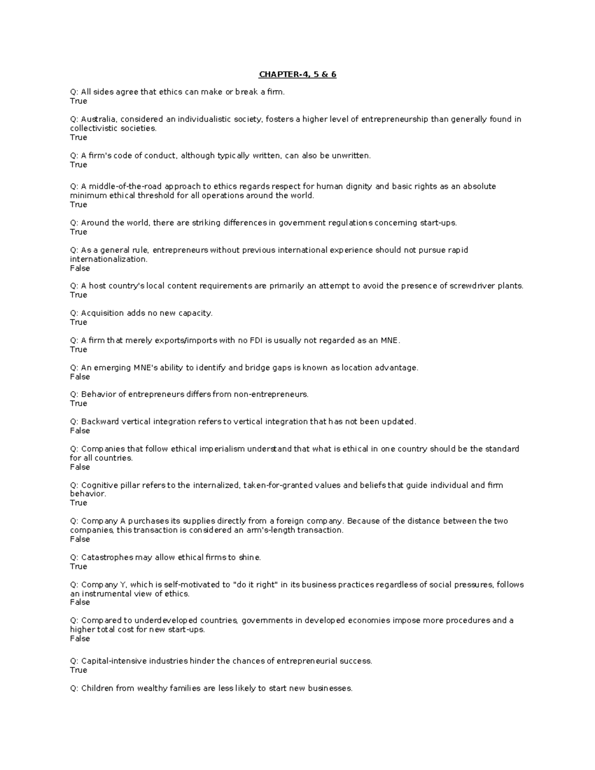 Quiz Question and Answer (Chapter4,5&6) CHAPTER4, 5 & 6 Q All