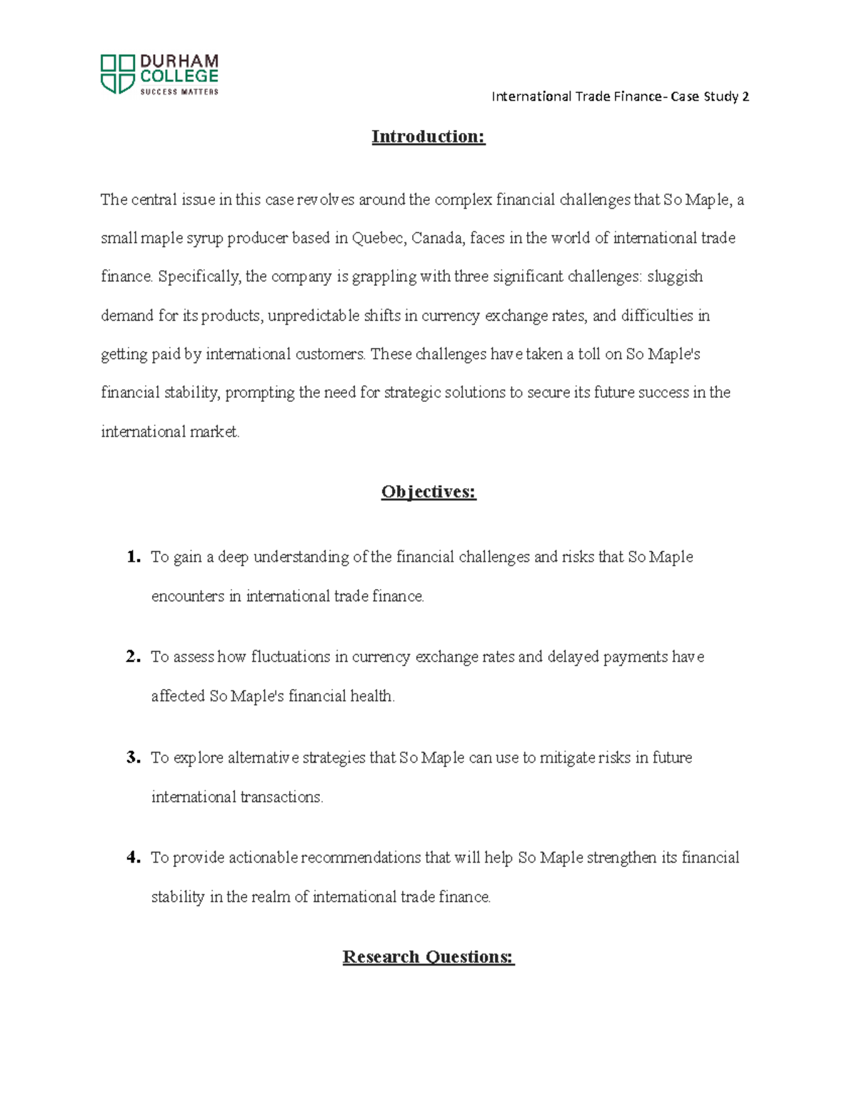 case study trade finance