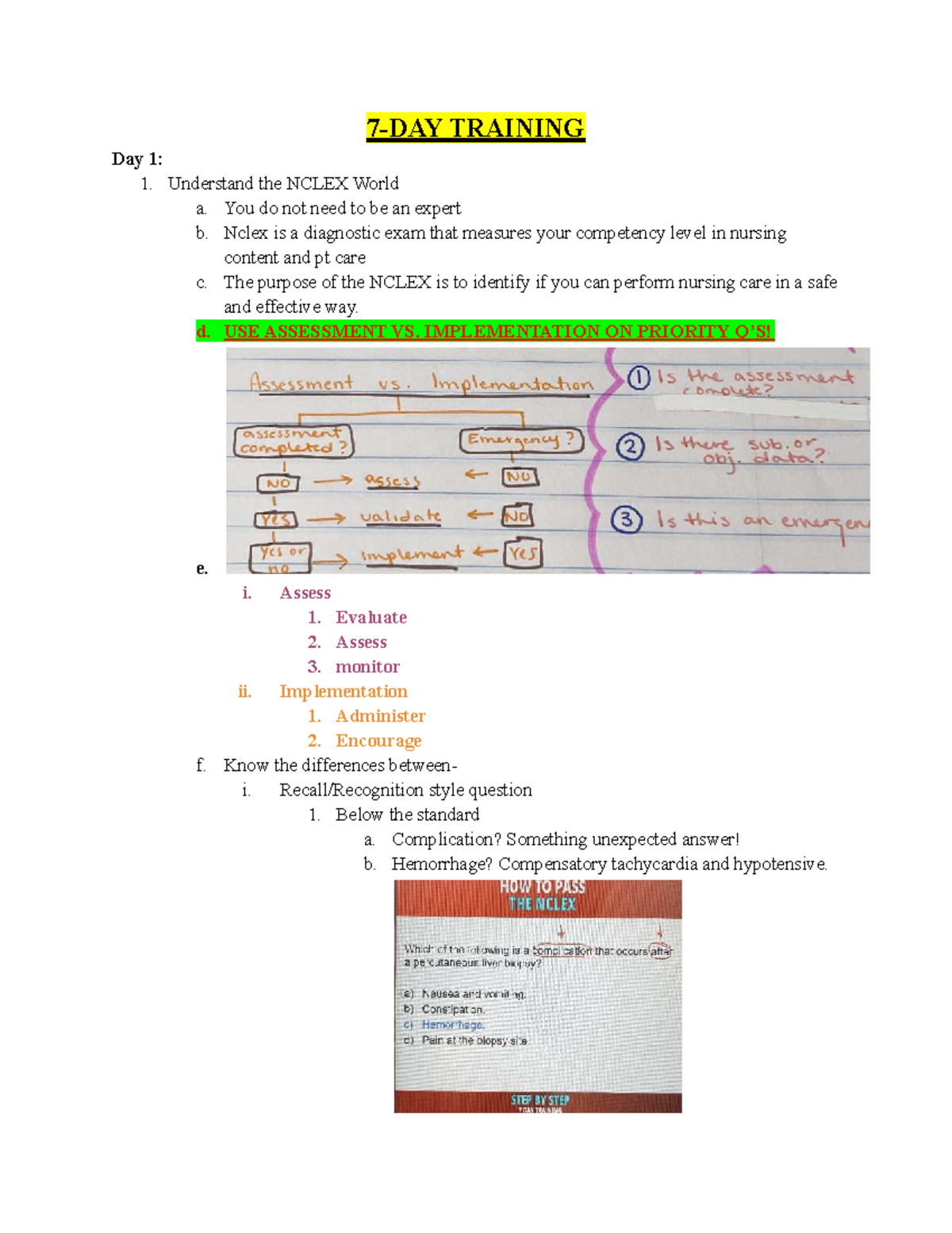 Nclex-crusade-training - 7-DAY TRAINING Day 1: 1. Understand The NCLEX ...