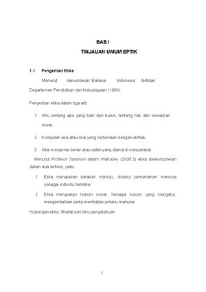 Modul Etika Profesi Bab 2 - BAB II ETIKA PROFESI 2 Pengertian Profesi ...