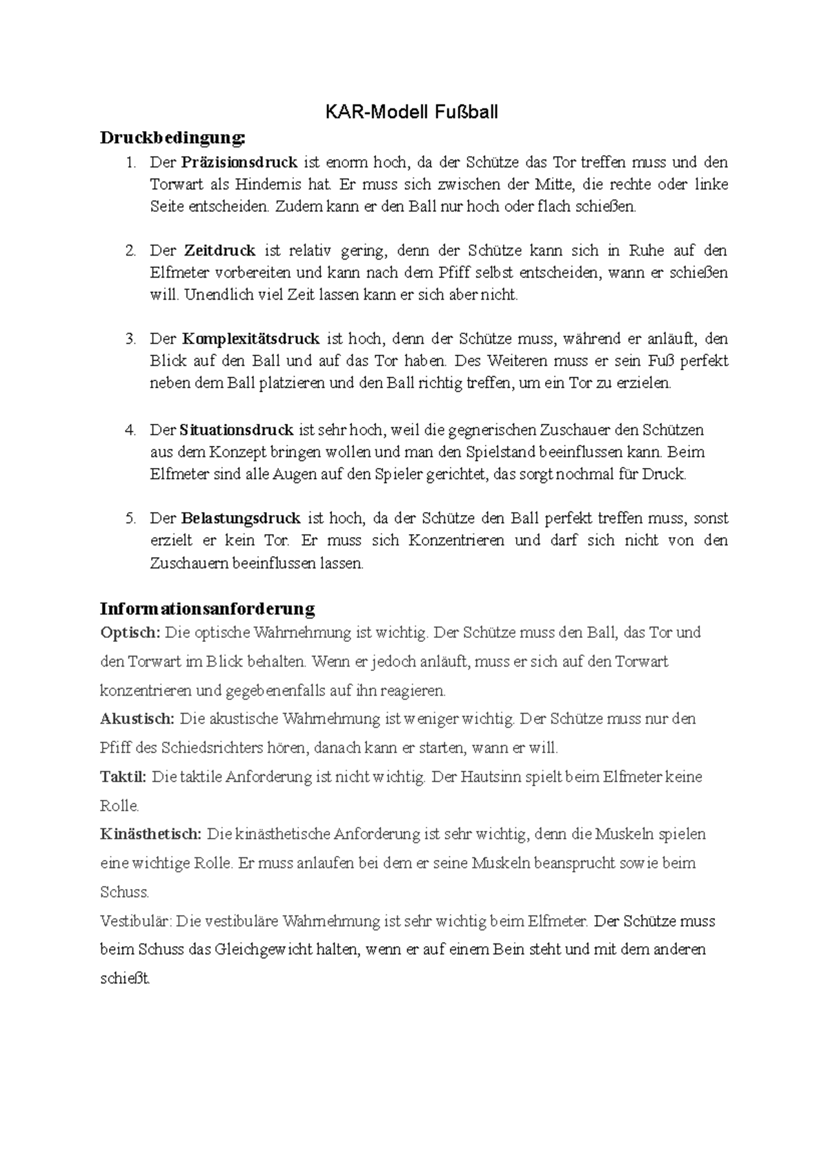KAR-Modell - KAR-Modell - KAR-Modell Fußball Druckbedingung: Der