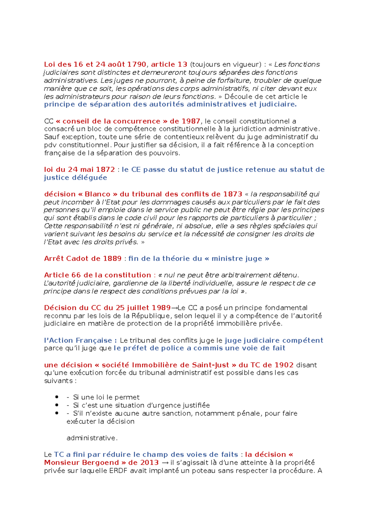 Fiche arrêt de principe s3 l2 Loi des 16 et 24 août 1790 , article 13 (toujours en vigueur Fiche arrêt de principe s3 l2 Loi des 16 et 24 août 1790 , article 13 (toujours en vigueur
