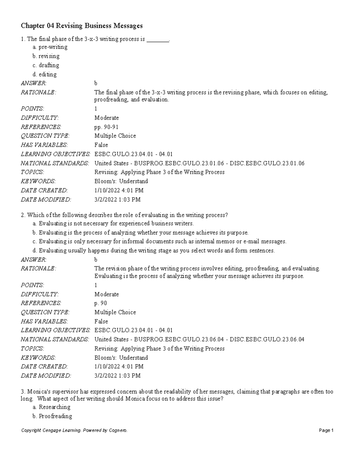 Chapter 04 Revising Business Messages - Chapter 04 Revising Business ...