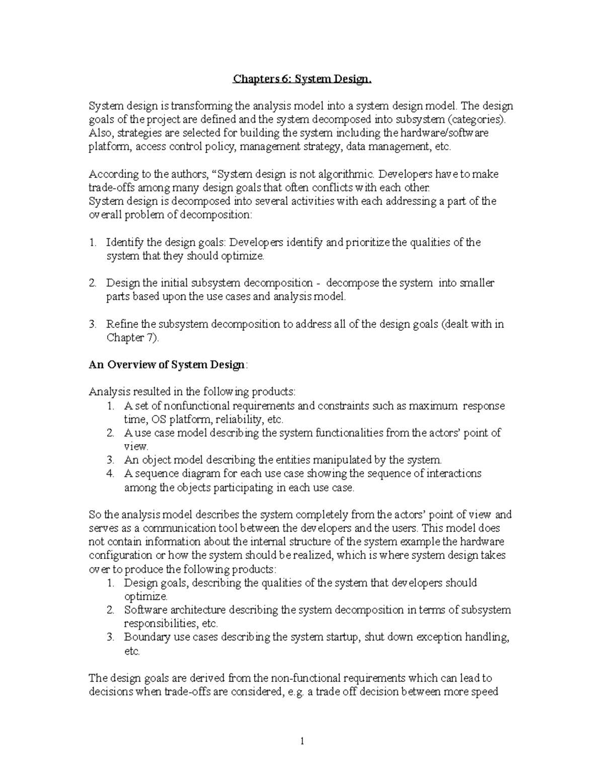 Lecture Notes Chapter 6 System Design - Chapters 6: System Design ...