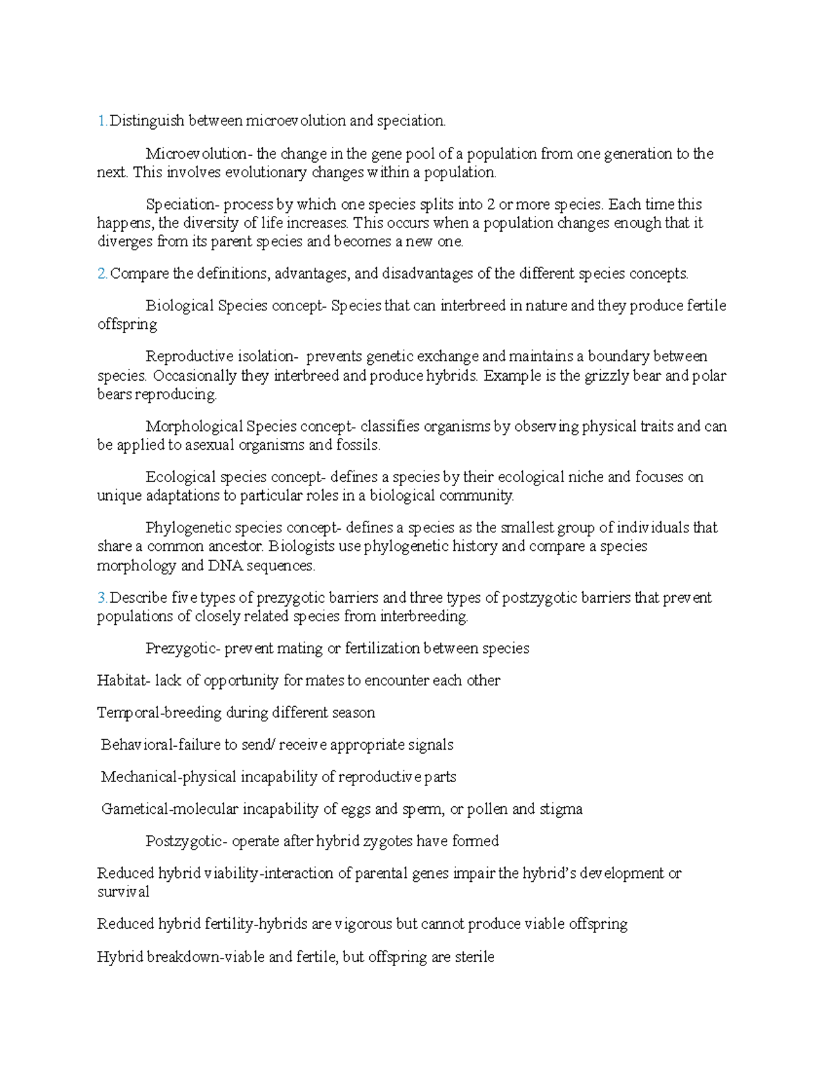 Chapter 14 Questions - Lecture notes 14 - 1 between microevolution and ...