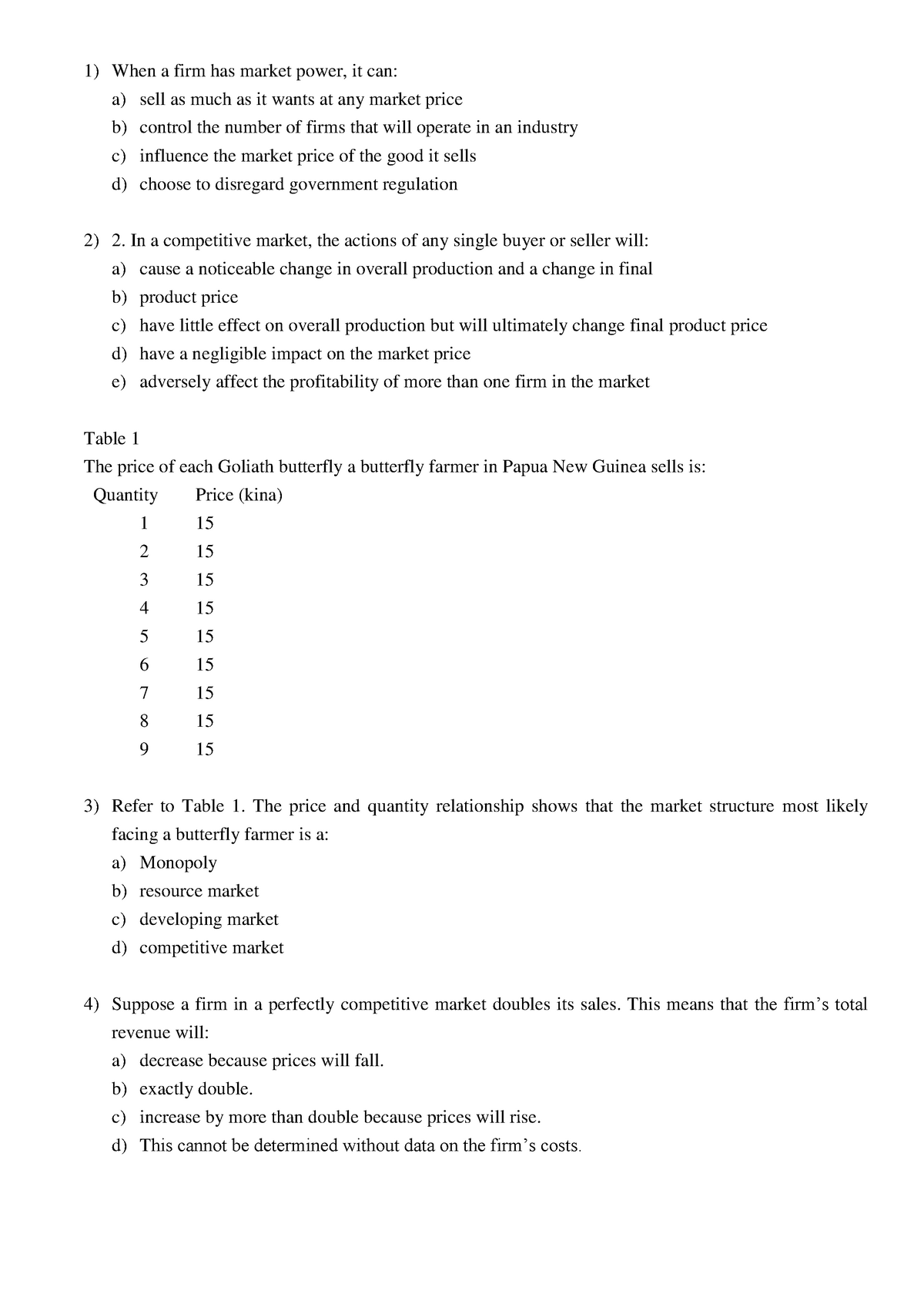 Exam Practice, Principle Of Microeconomic - Warning: Tt: Undefined 