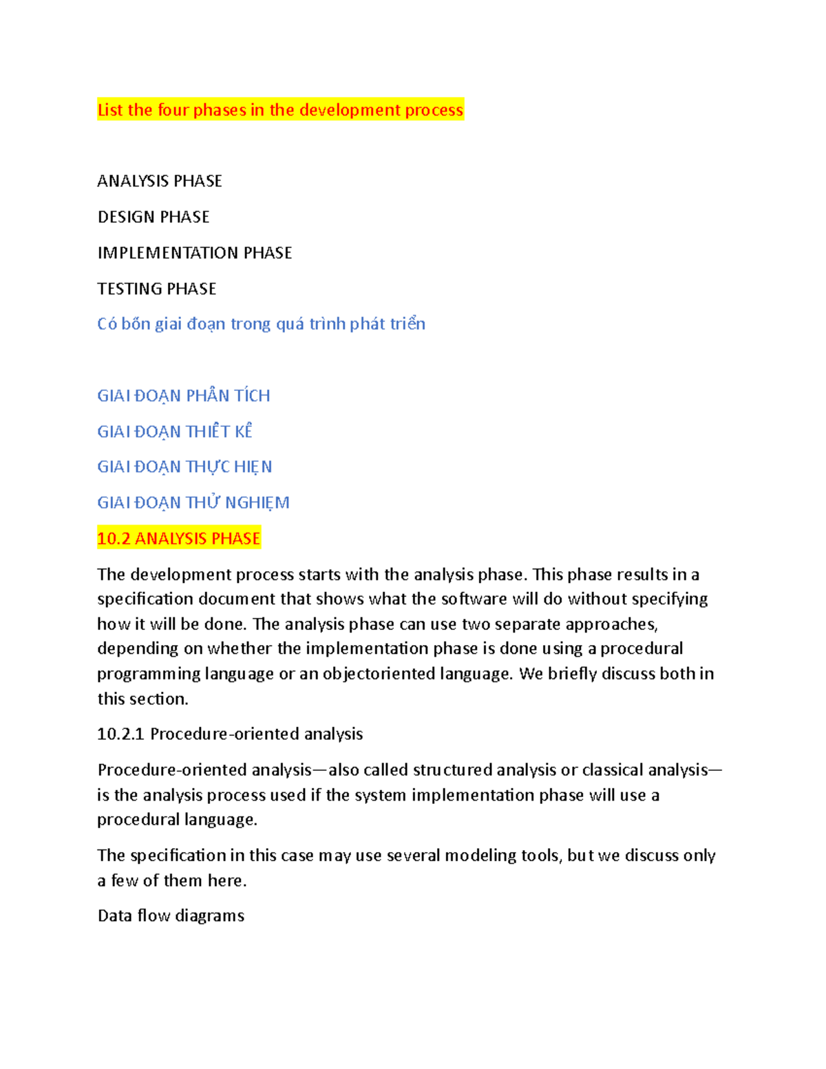 CSI 13-10 - csi - List the four phases in the development process ...