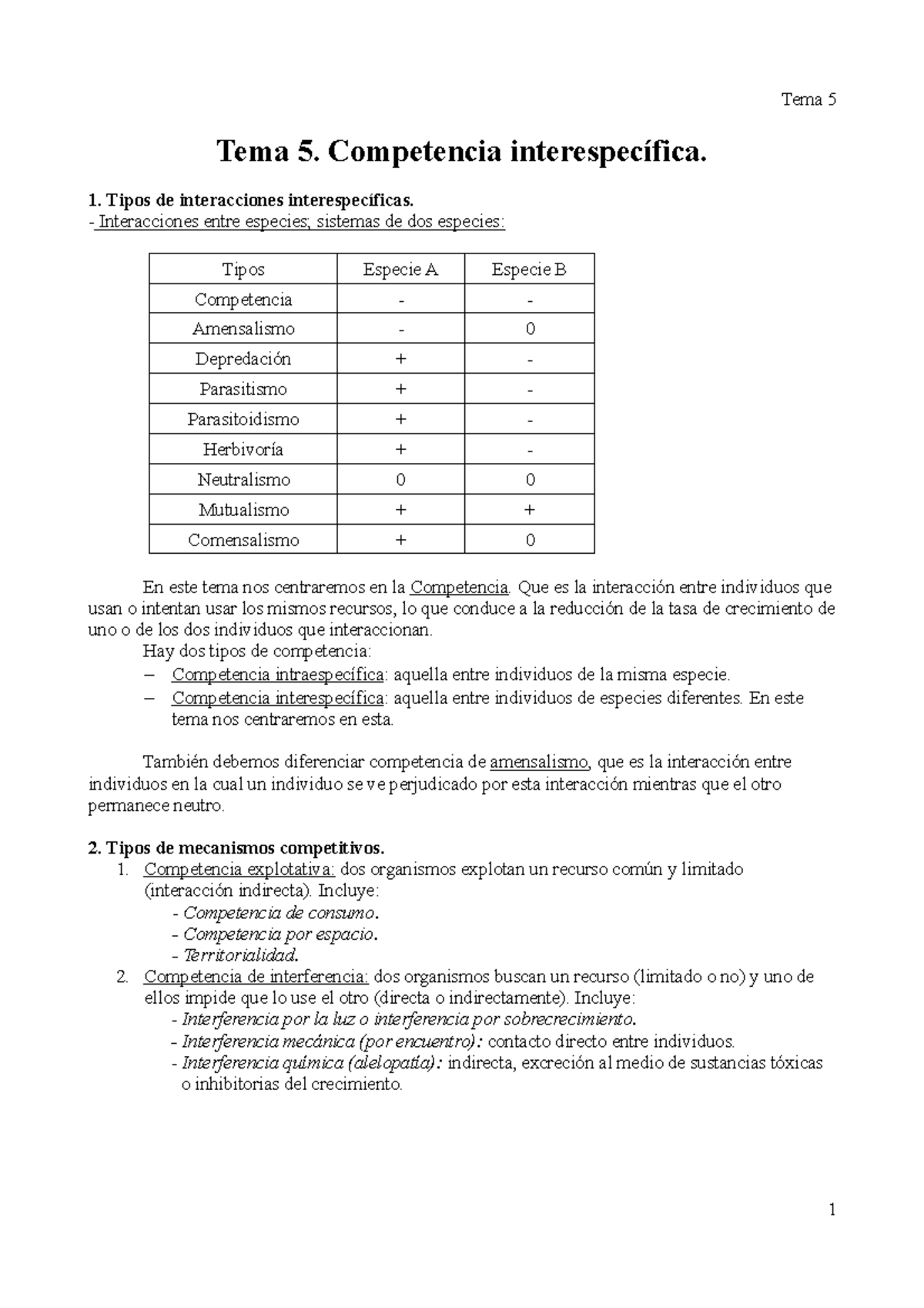 Tema 5. Competencia interespecifica - Tema 5 Tema 5. Competencia ...