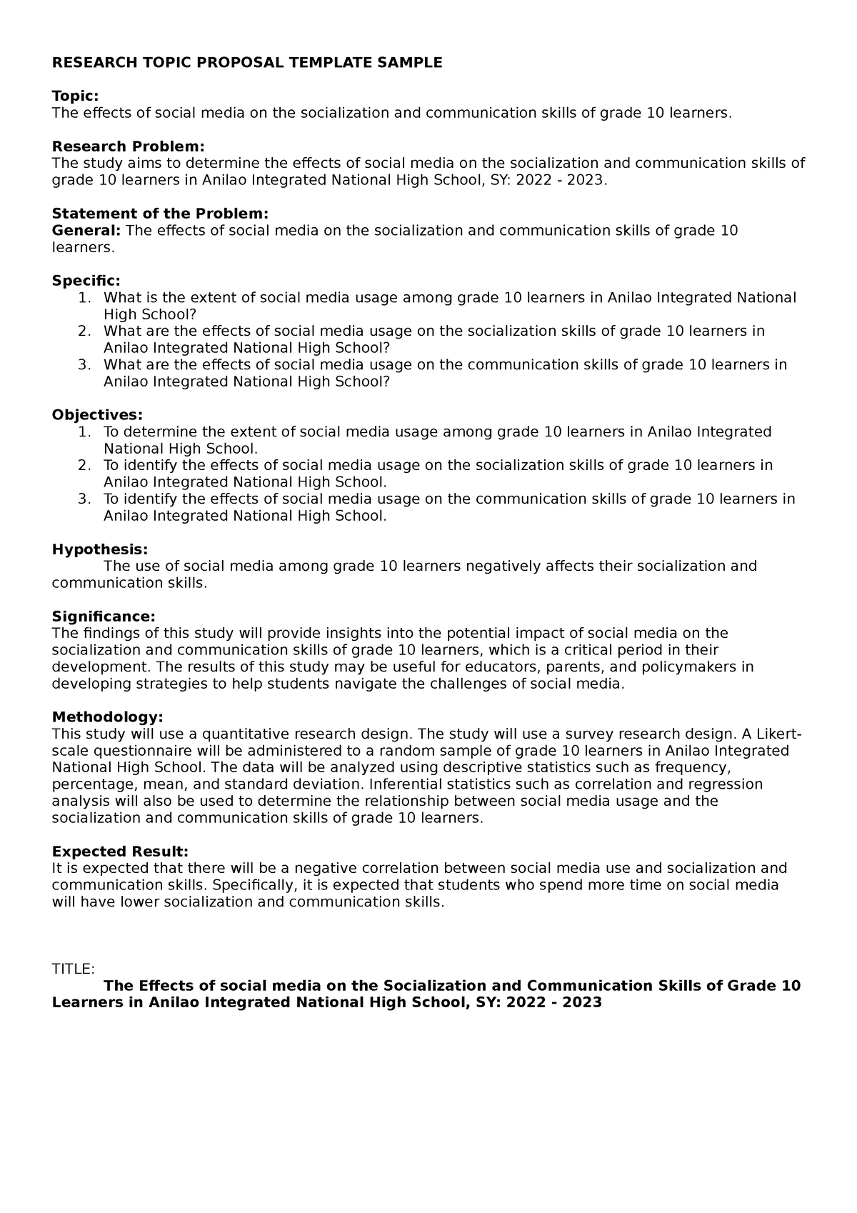 research proposal example massey