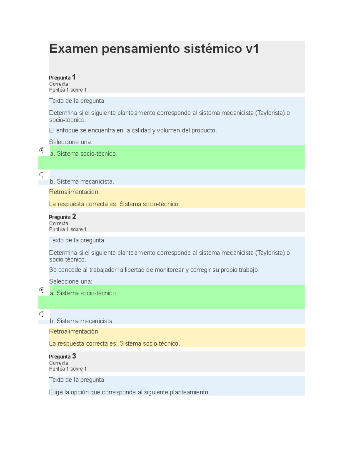 Examen Pensamiento Sistémico V1 - Examen Pensamiento Sistémico V ...