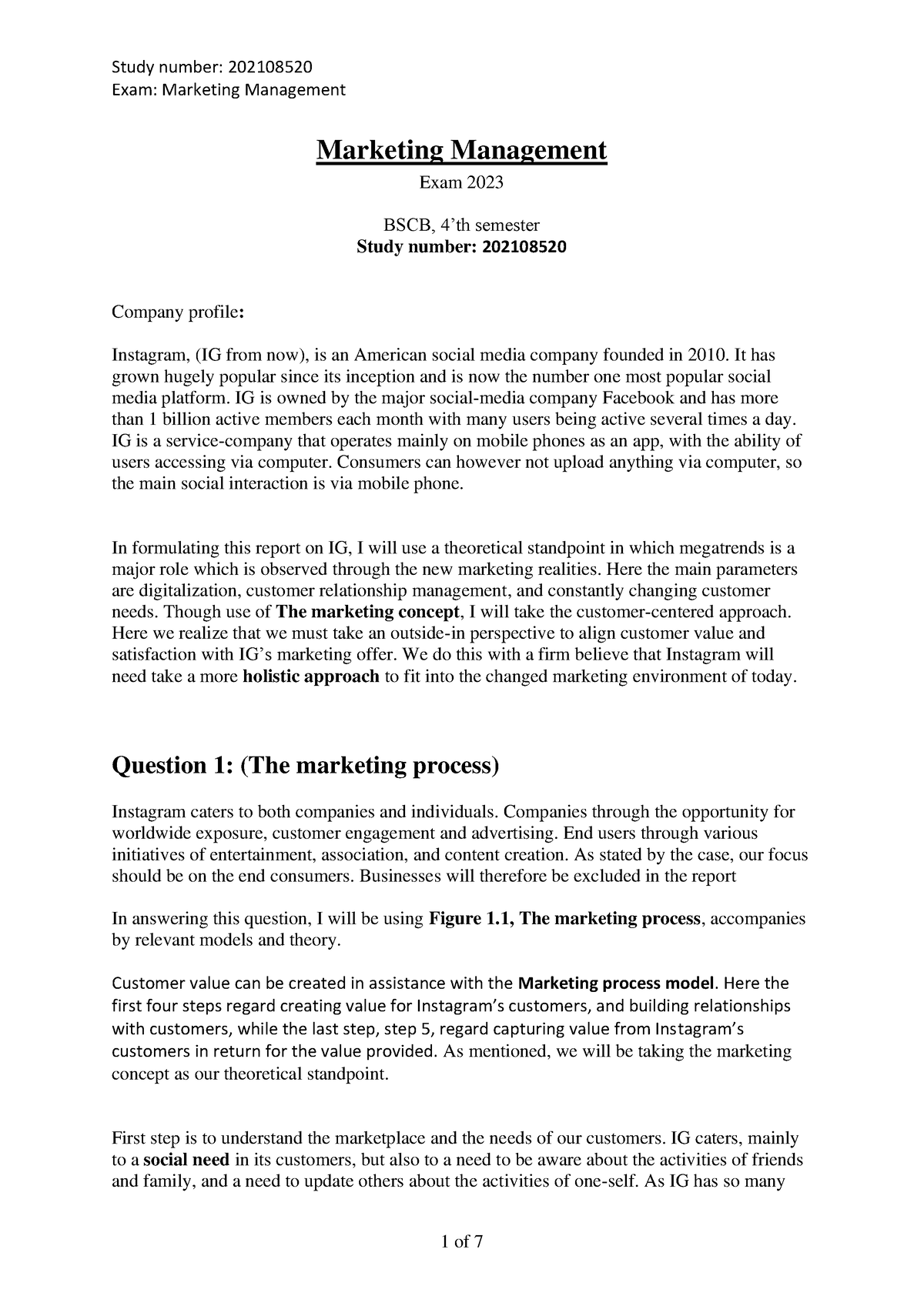 Marketing Management Exam 2023 Done - Exam: Marketing Management ...