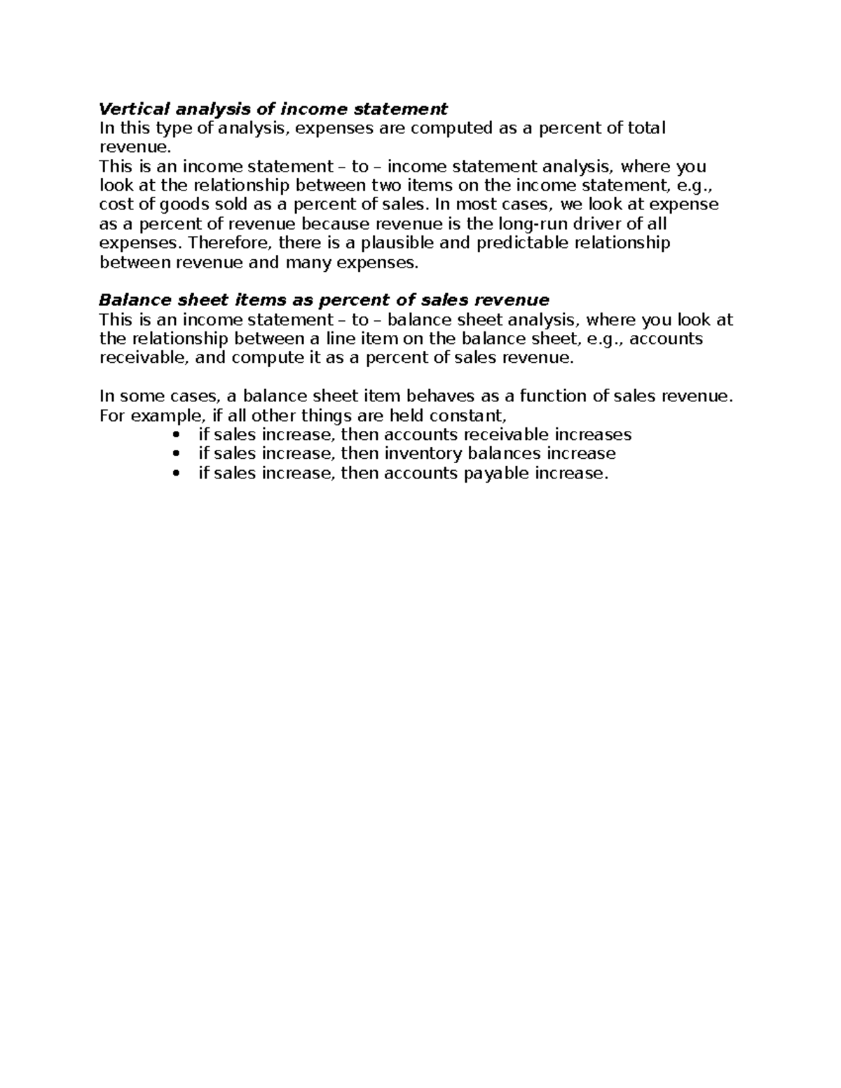 Vertical analysis of income statement - This is an income statement ...