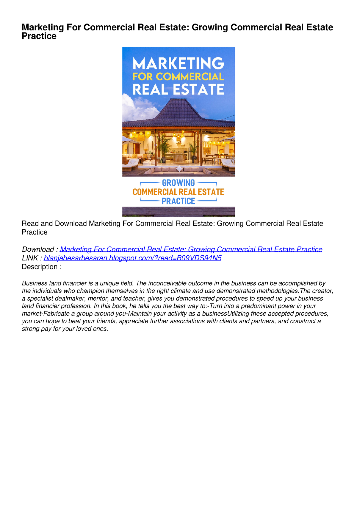 real estate marketing research paper pdf