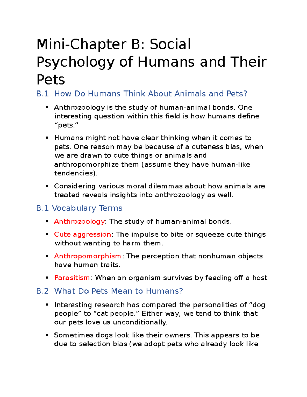 Social Psychology Mini-Chapter B Notes - Mini-Chapter B: Social ...