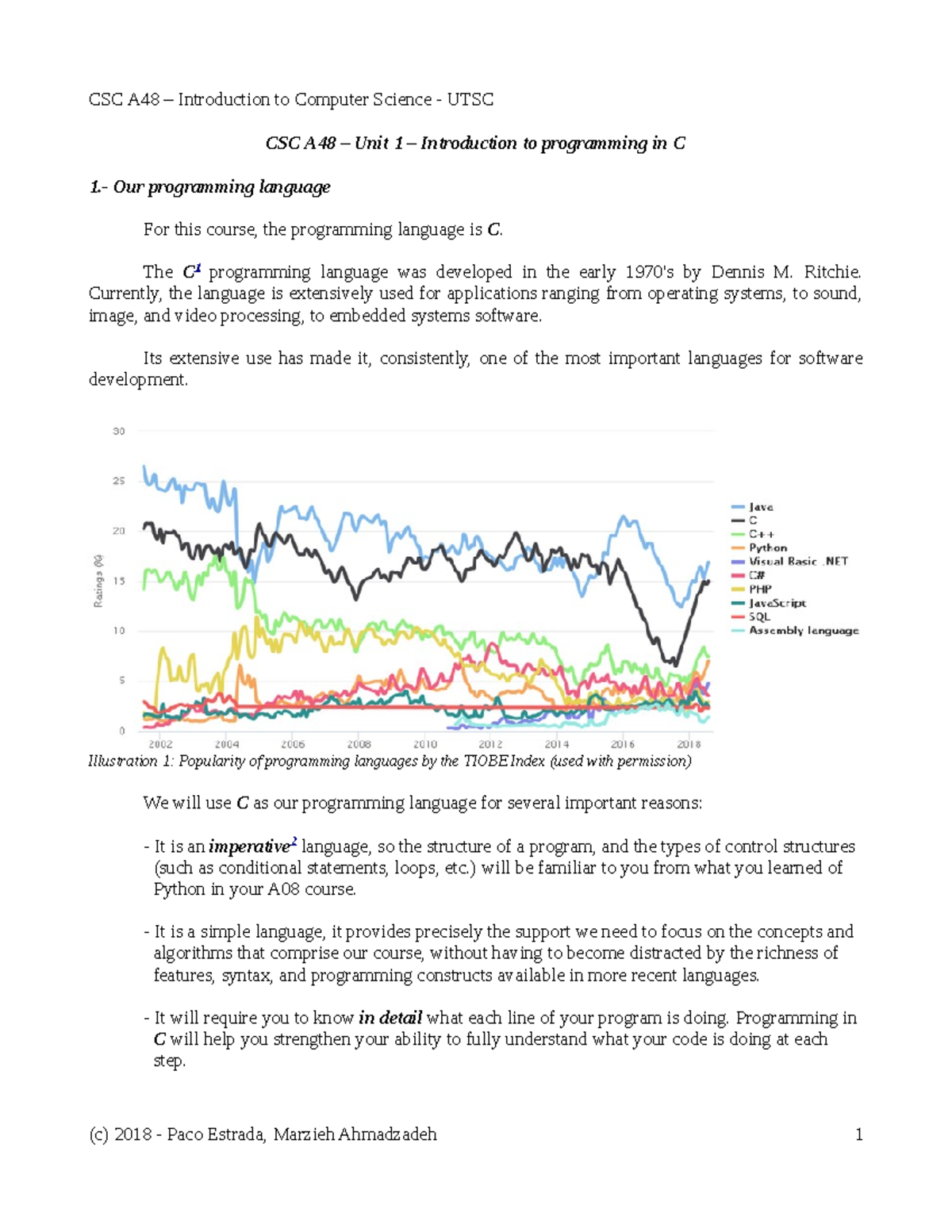 CSCA48 Unit1 Notes-1 - Lecture notes - CSC A48 – Unit 1 – Introduction ...