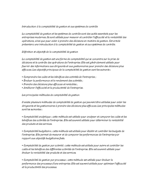 Management Accounting and Control Systems note study - Introduction ...