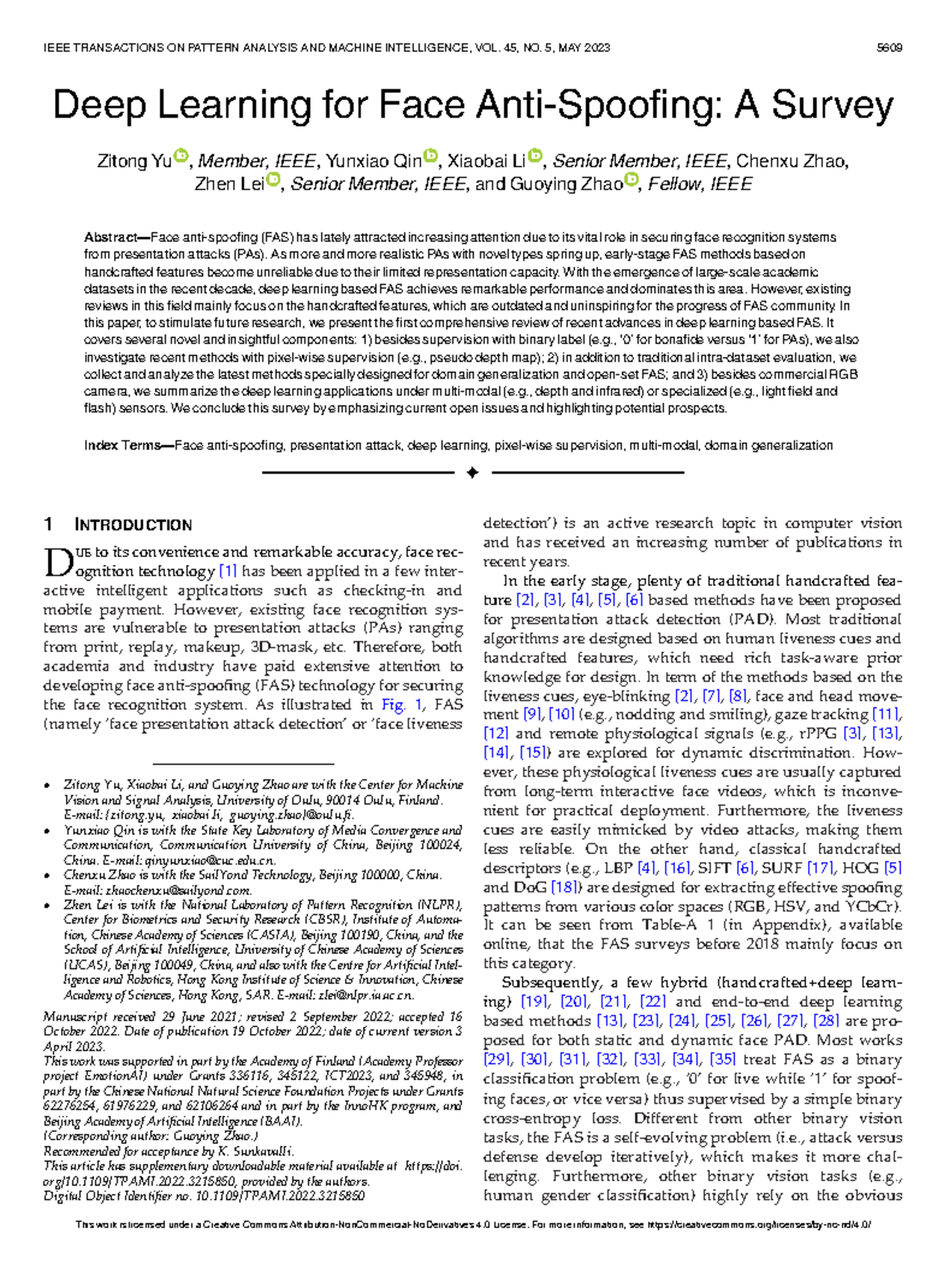 Face Anti Spoof - Deep Learning for Face Anti-Spoofing: A Survey Zitong ...