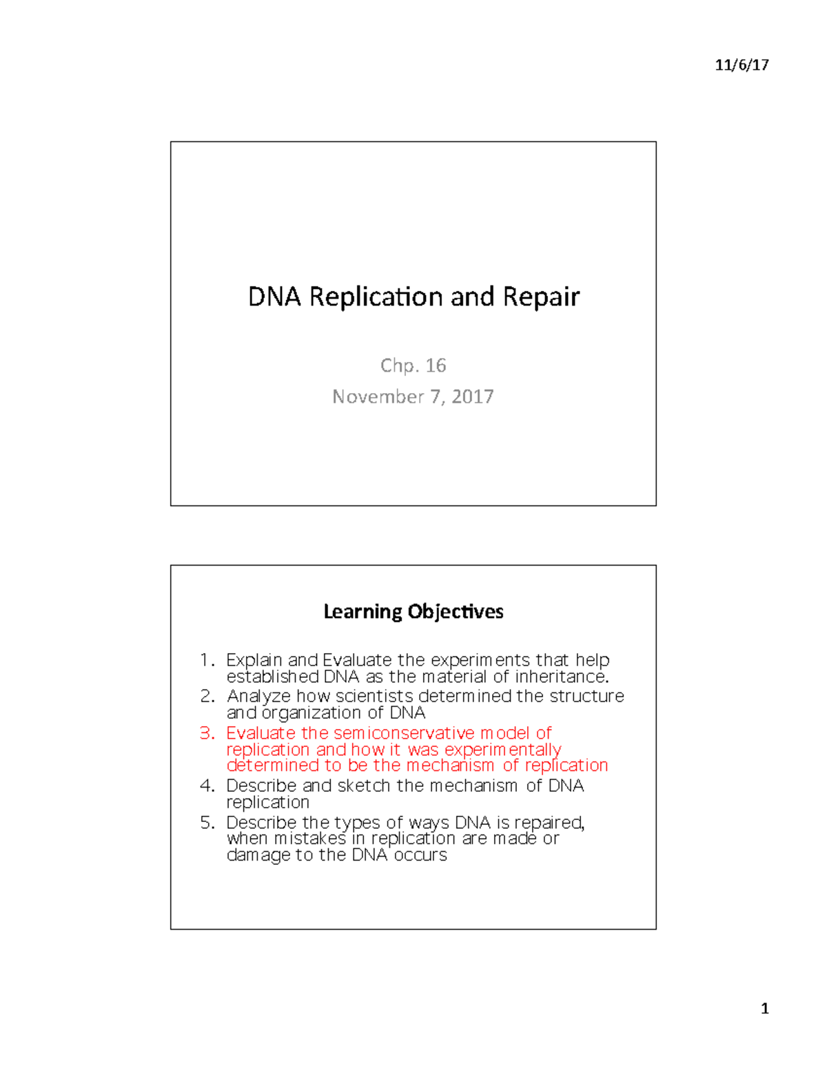 Lecture 18 Ch 16 cont. Molecular Basis of Inheritance II - DNA ...