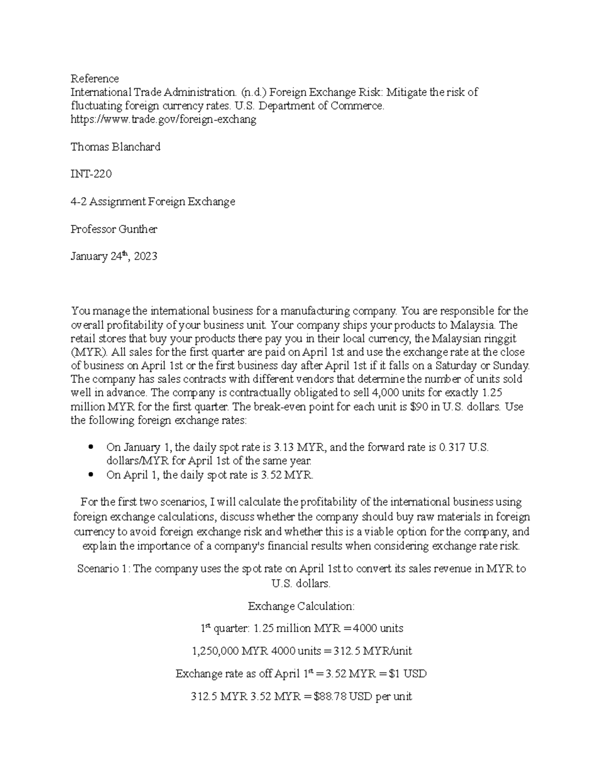 Module Four Assignment - Reference International Trade Administration ...